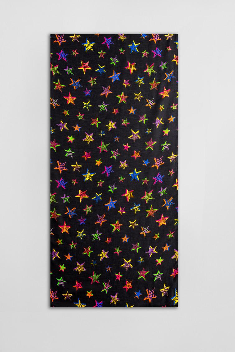 Pañuelo 90x180 de estampado de estrellas con animal print - Imagen 2