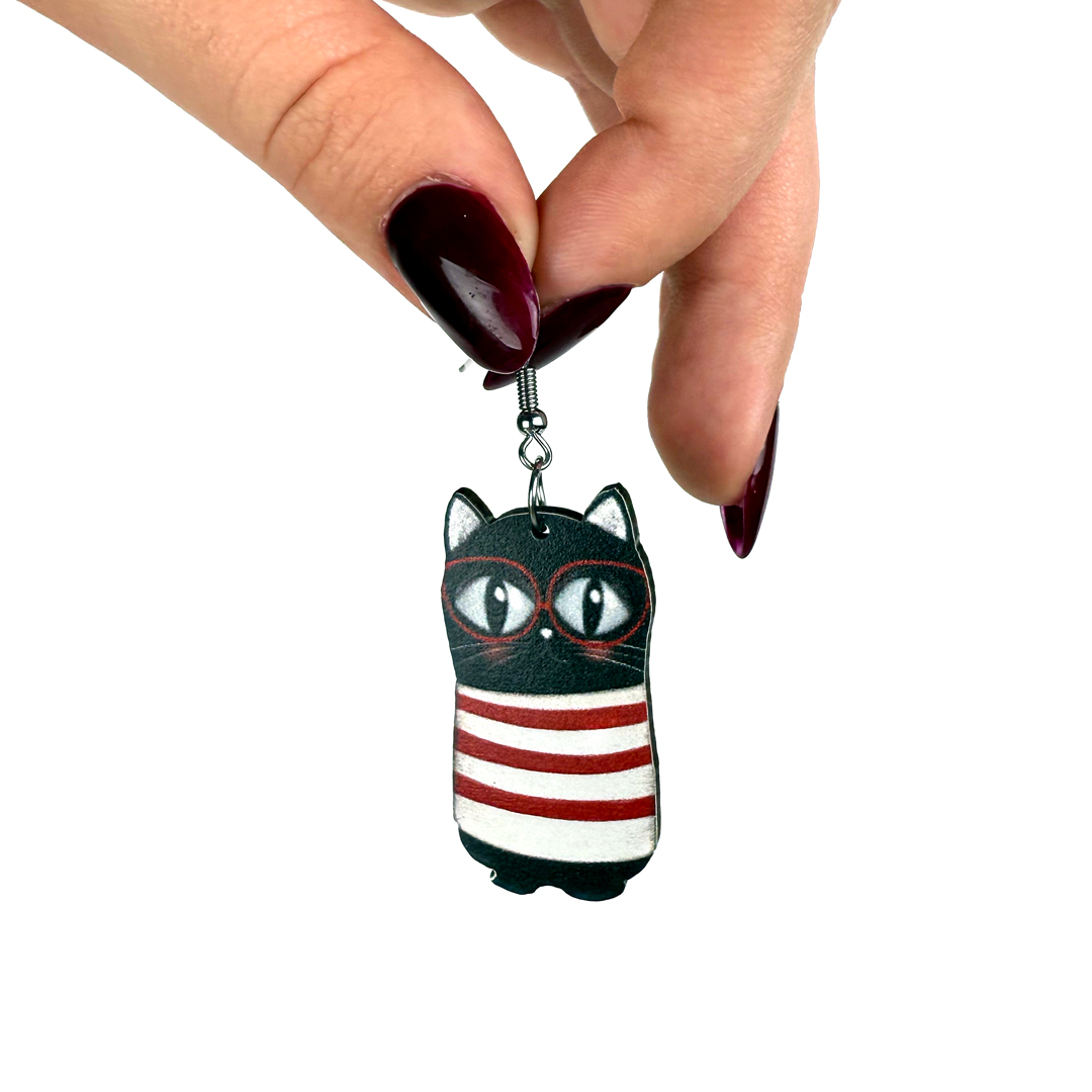 Pendientes Madera Cat Lover - Imagen 3