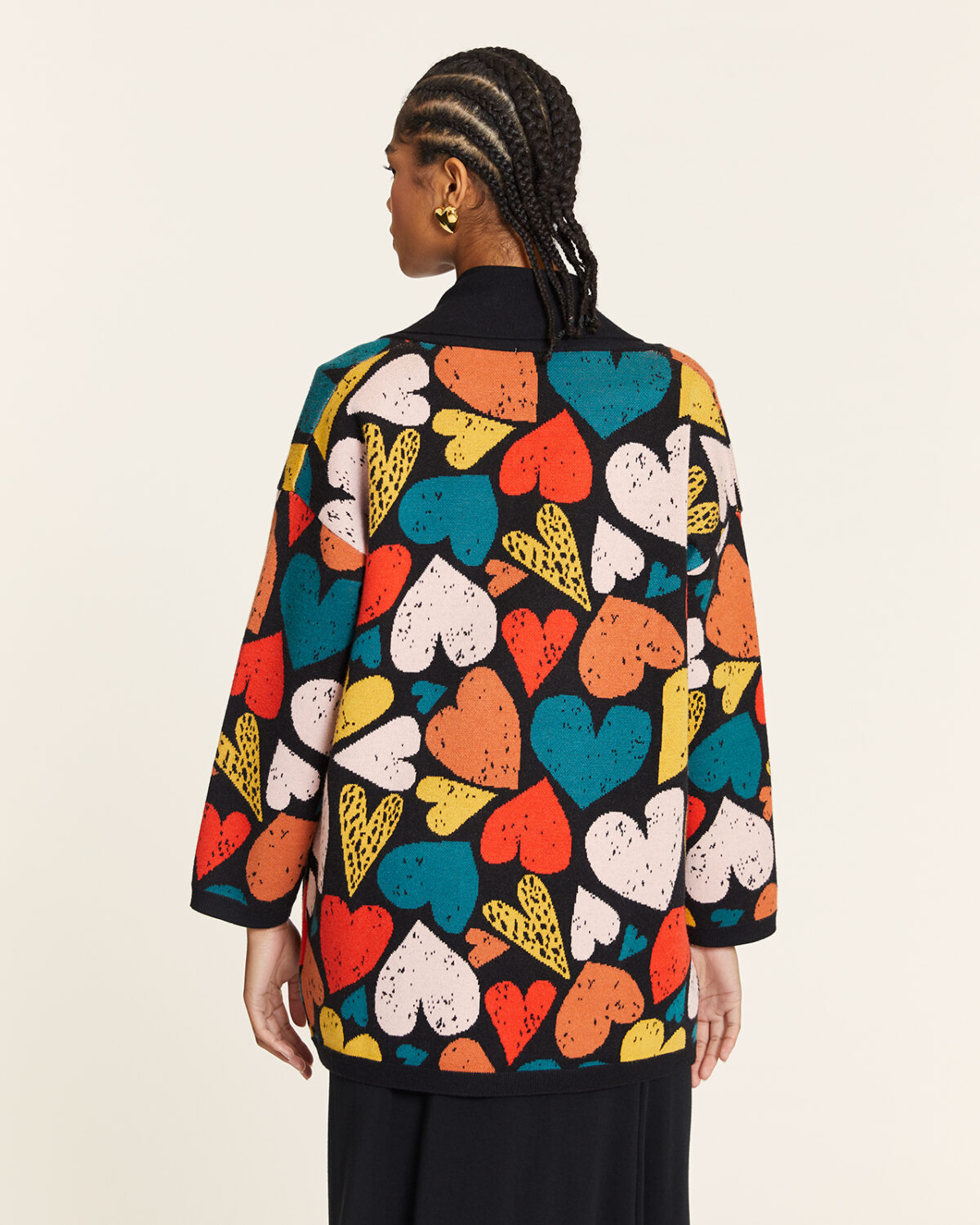 Rebeca Kimono Corazones Negro