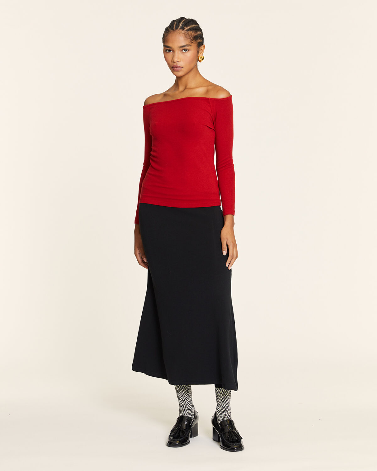 Top Canale Cuello Barca Rojo Rojo
