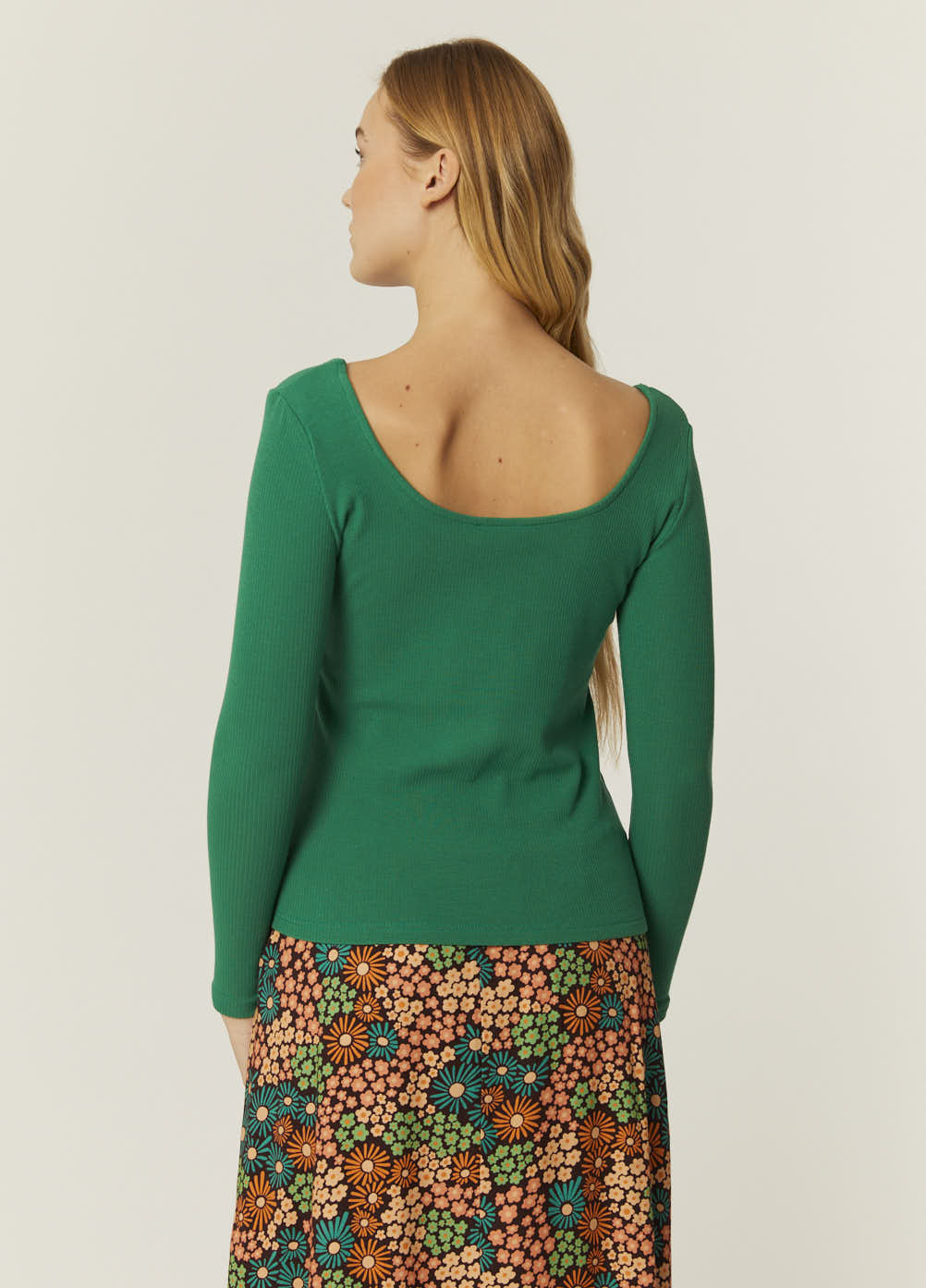 Top Canale Cuello U Verde