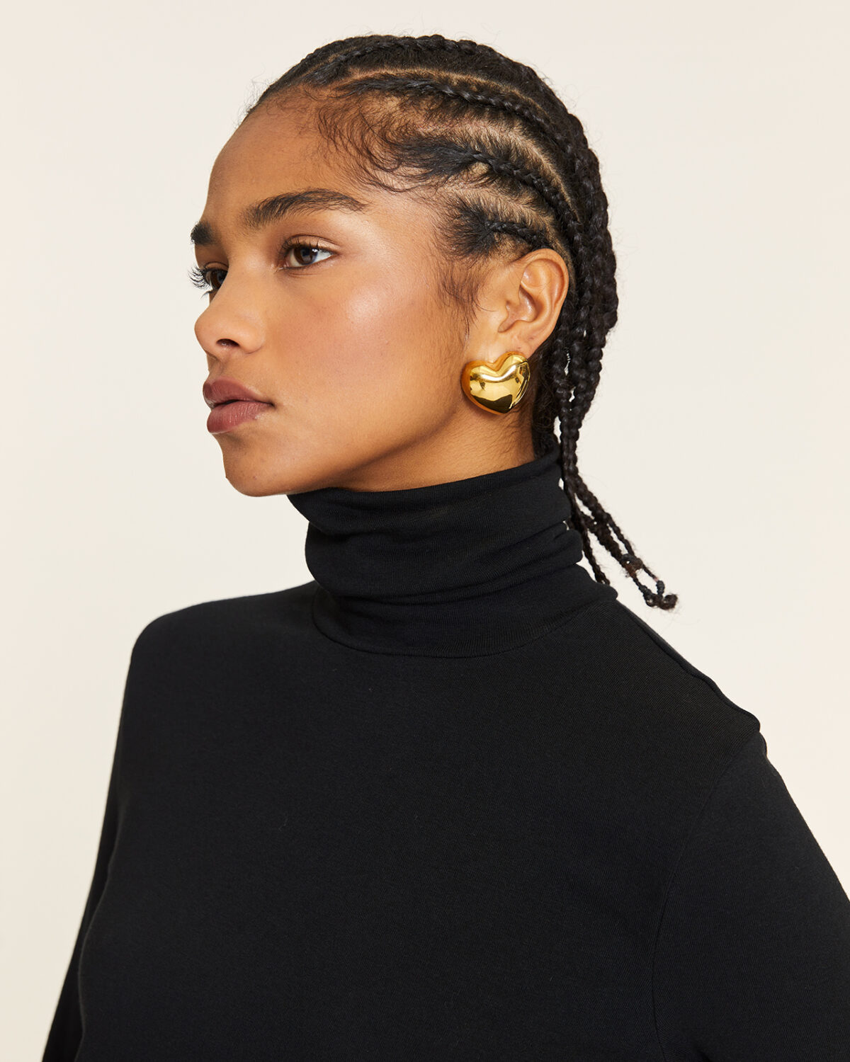 Top Punto Cuello Cisne Negro Negro