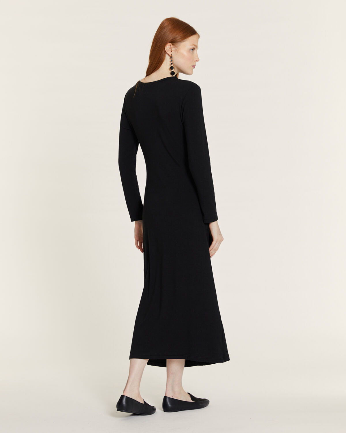 Vestido Anudado De Punto Negro Negro