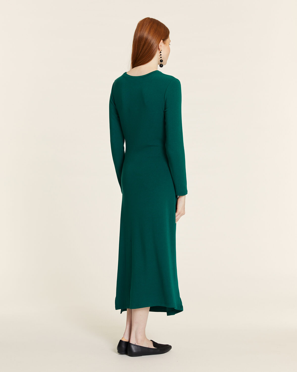 Vestido Anudado De Punto Verde Verde