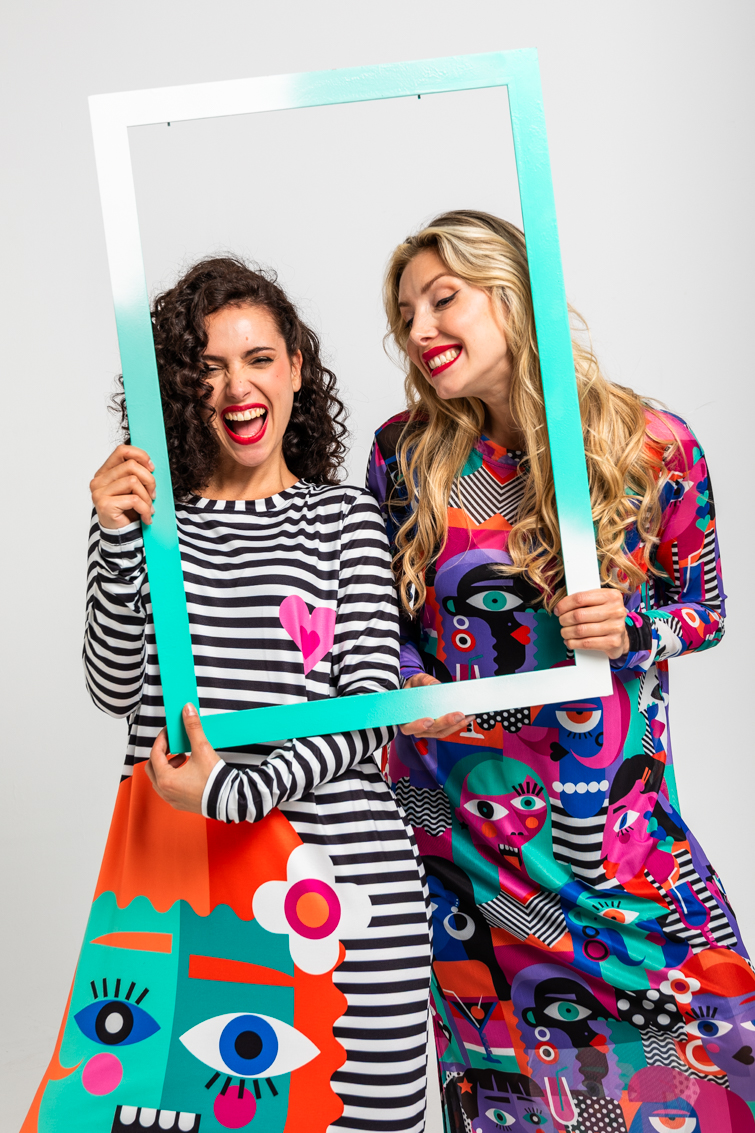 Vestido Camiseta De Estampado Geometrico Caras Picasso
