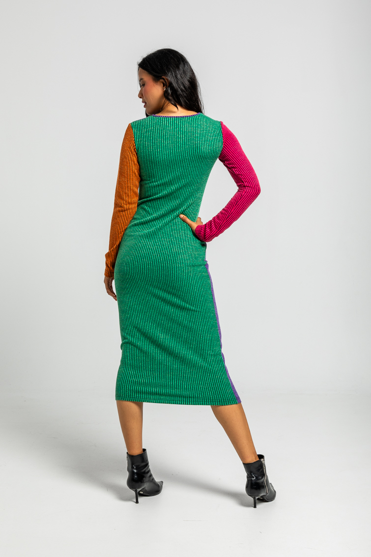 Vestido Canale Entallado Multicolor