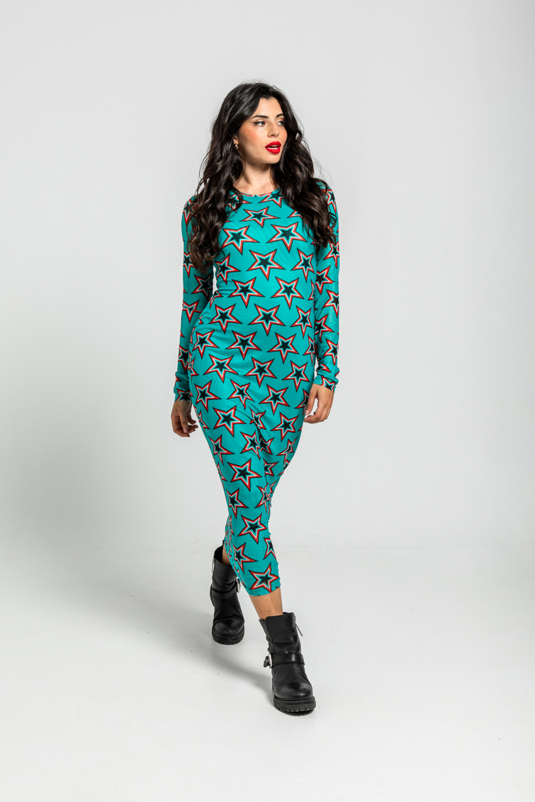 Vestido Tul Entallado De Estampado De Estrellas Bowie
