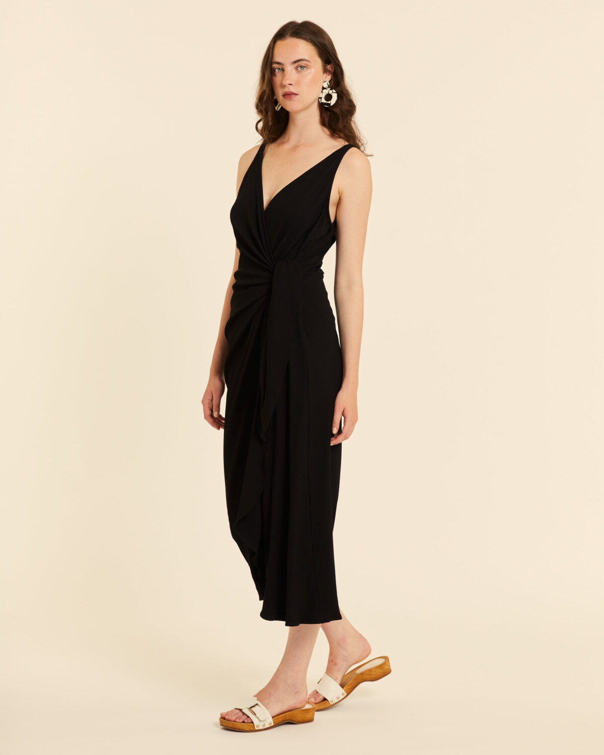 Vestido canale cruzado negro