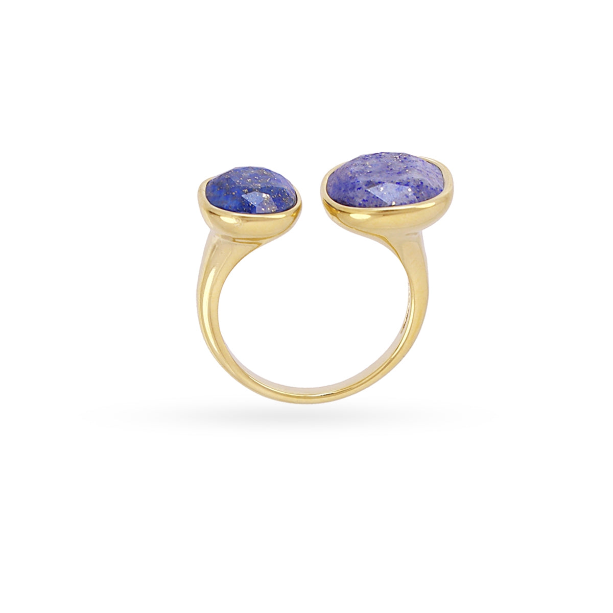 Anillo Ajustable Spirit Doble Piedra en Azul, bisutería de acero de la colección Sand Dust — Tiendas Via Vai Estepona