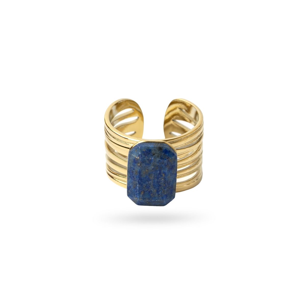 Anillo Ajustable Spirit Mineral en Azul, bisutería de acero de la colección Sand Dust — Tiendas Via Vai Estepona
