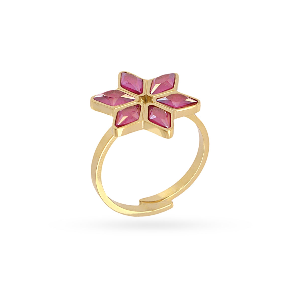 Anillo Prisma Ajustable Flor en Rosa, bisutería de acero de la colección Sunflowers — Tiendas Via Vai Estepona