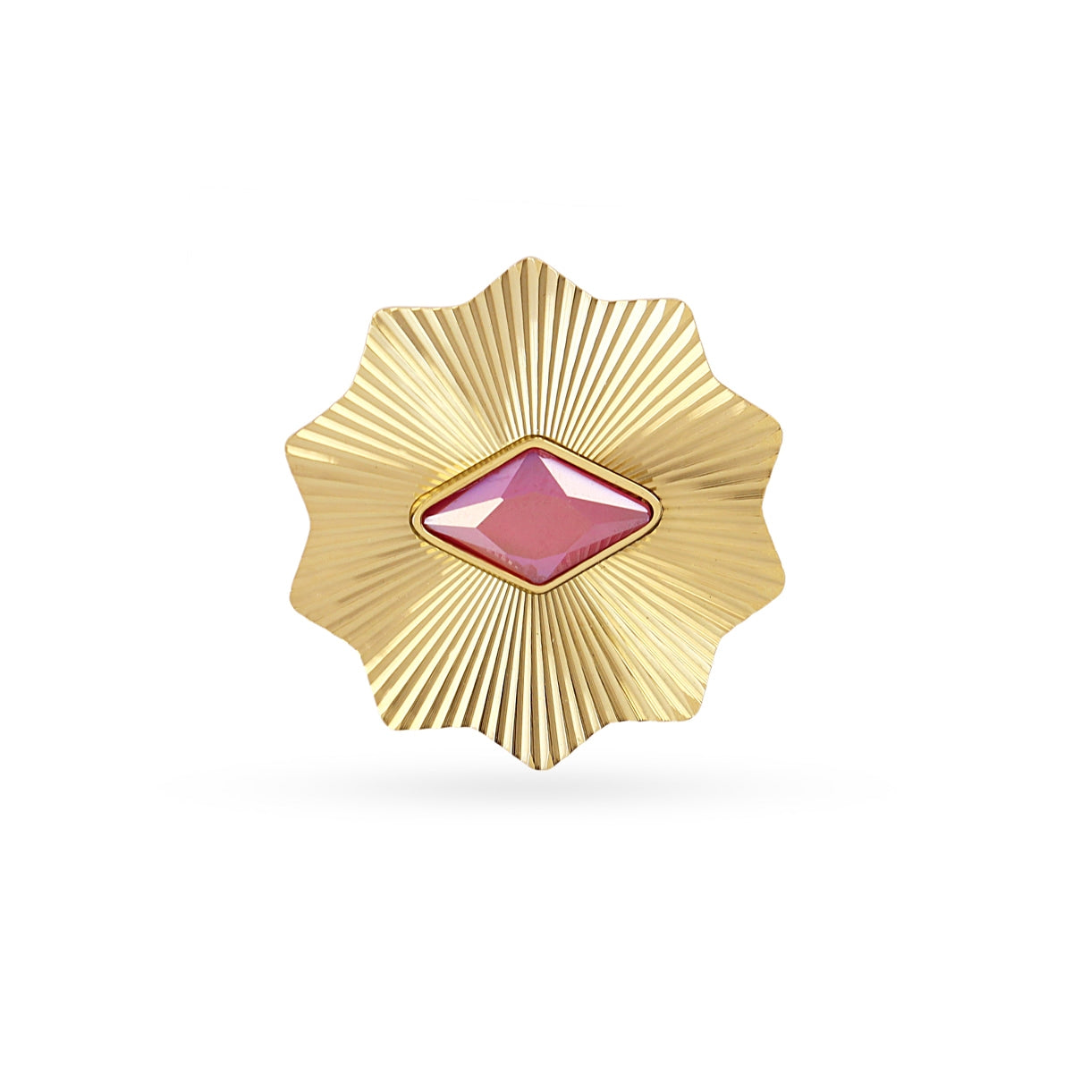 Anillo Prisma Ajustable Textura en Rosa, bisutería de acero de la colección Sunflowers — Tiendas Via Vai Estepona