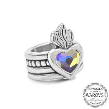 Anillo "Sacro Cuore" Plata - Color: AURORA BOREAL