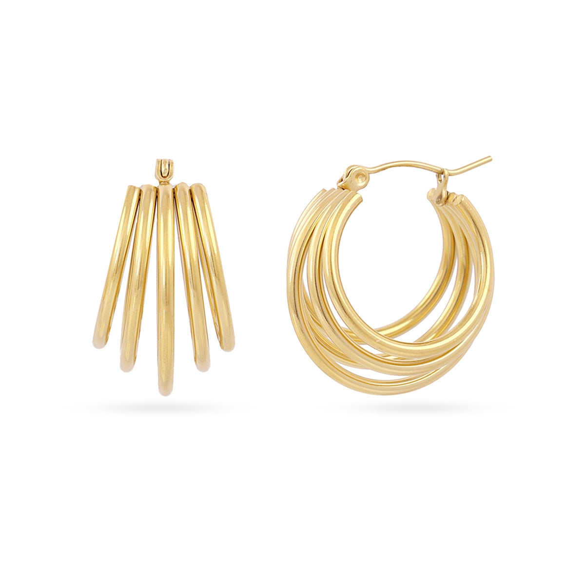 Aros Essentials Cierre Snap en Dorado, bisutería de acero de la colección Essentials — Tiendas Via Vai Estepona