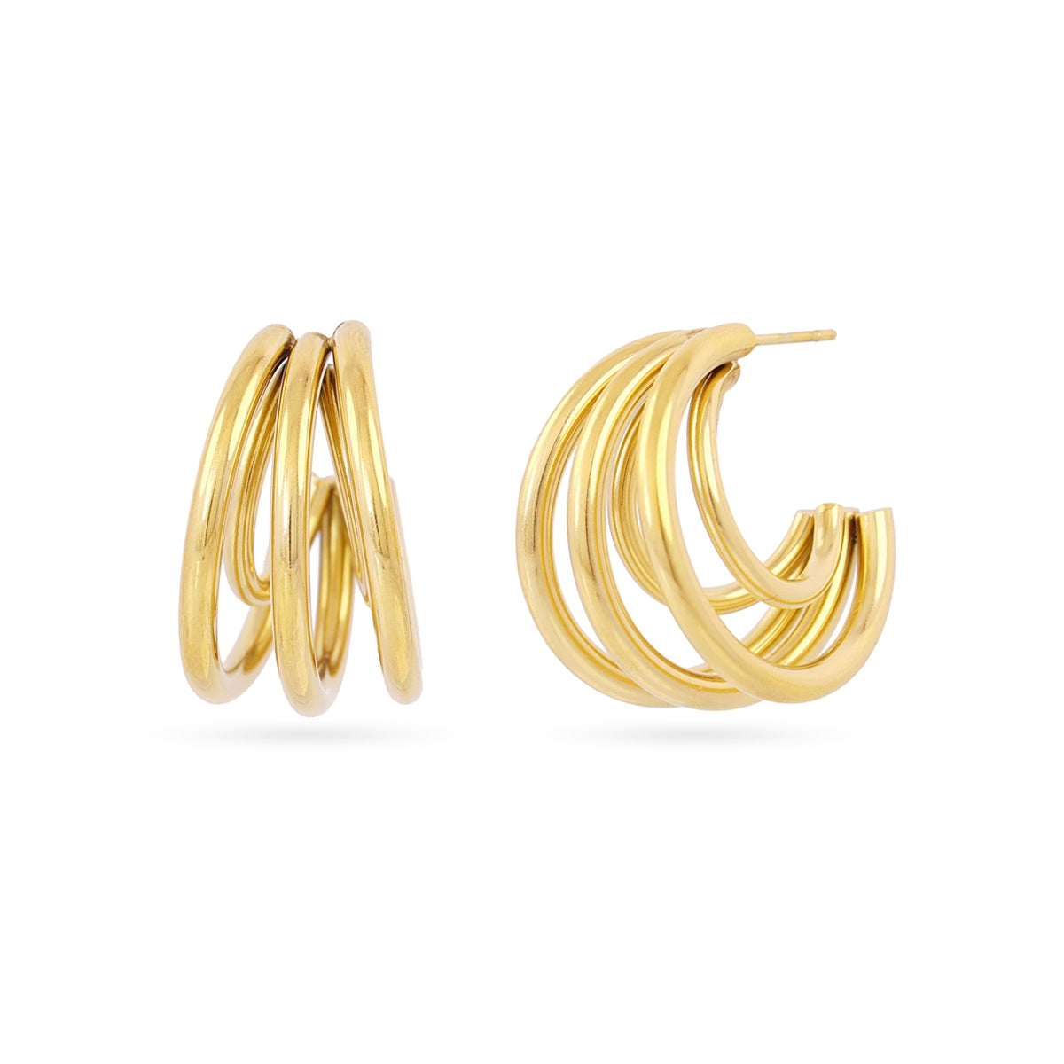 Aros Essentials Degradado en Dorado, bisutería de acero de la colección Essentials — Tiendas Via Vai Estepona