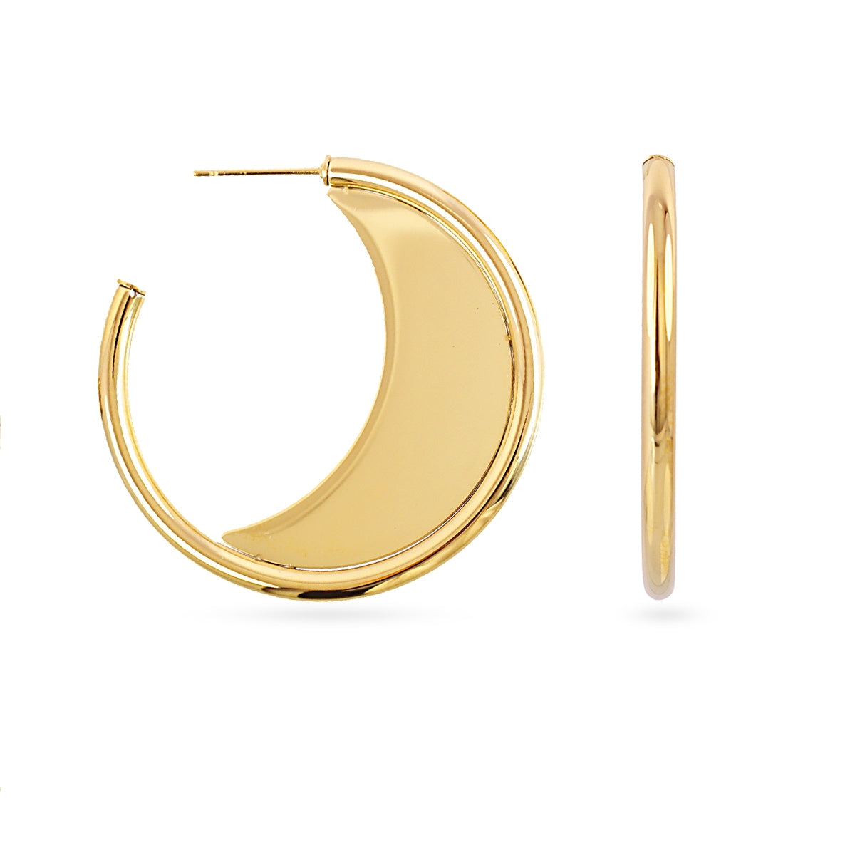 Aros Essentials Diseño Dual en Dorado, bisutería de acero de la colección Essentials — Tiendas Via Vai Estepona
