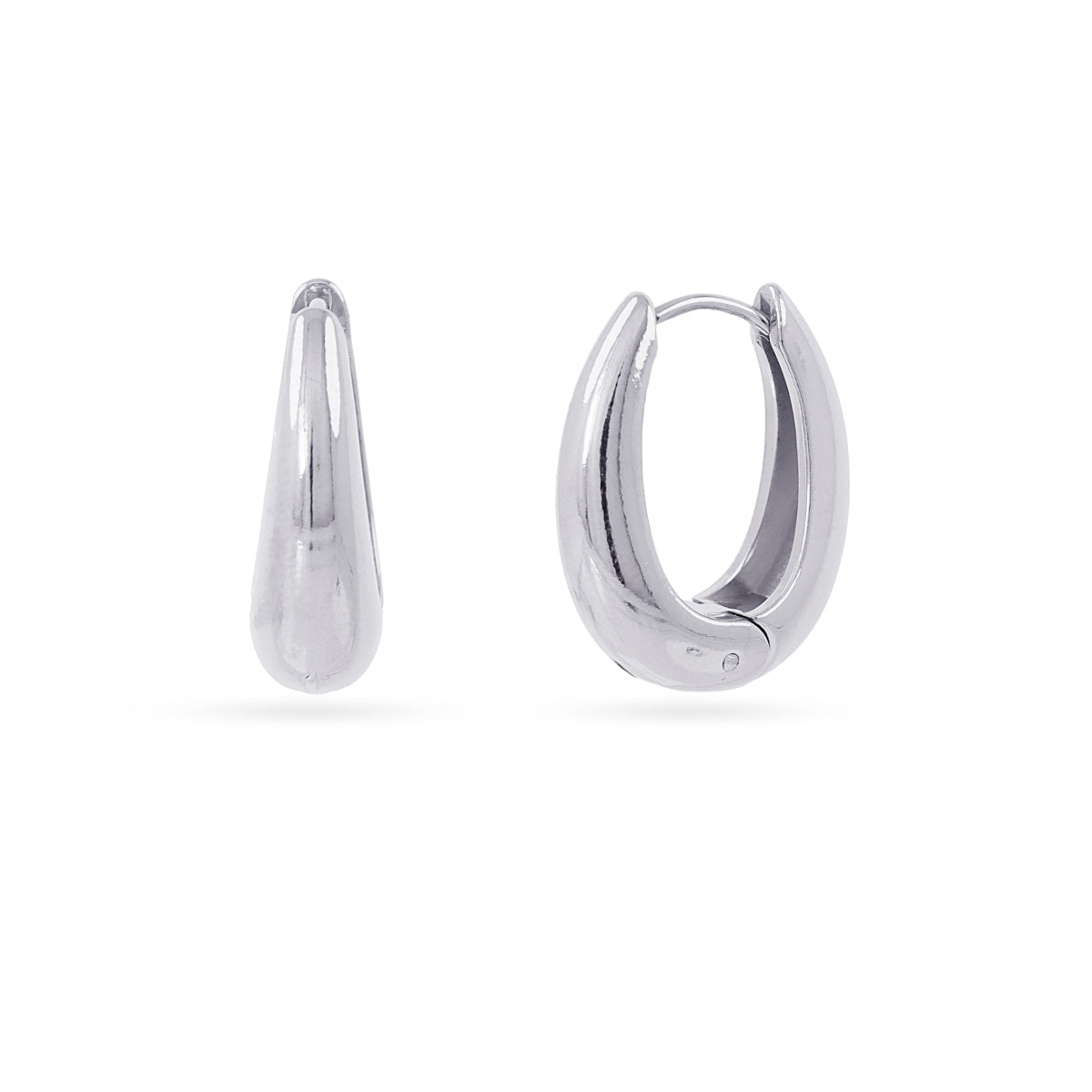 Aros Essentials Gota 23 Mm en Plateado, bisutería de acero de la colección Essentials — Tiendas Via Vai Estepona