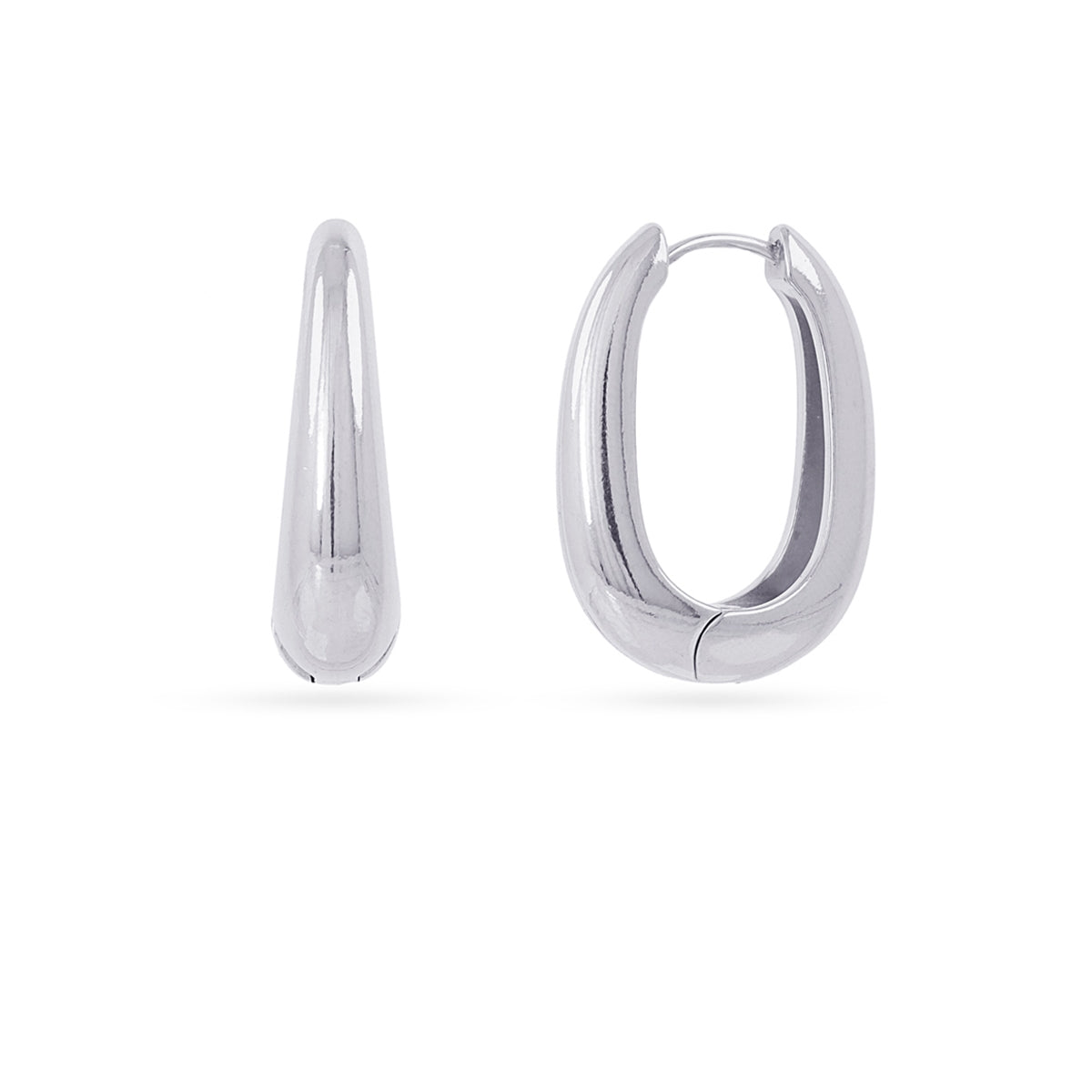 Aros Essentials Gota 26 Mm en Plateado, bisutería de acero de la colección Essentials — Tiendas Via Vai Estepona