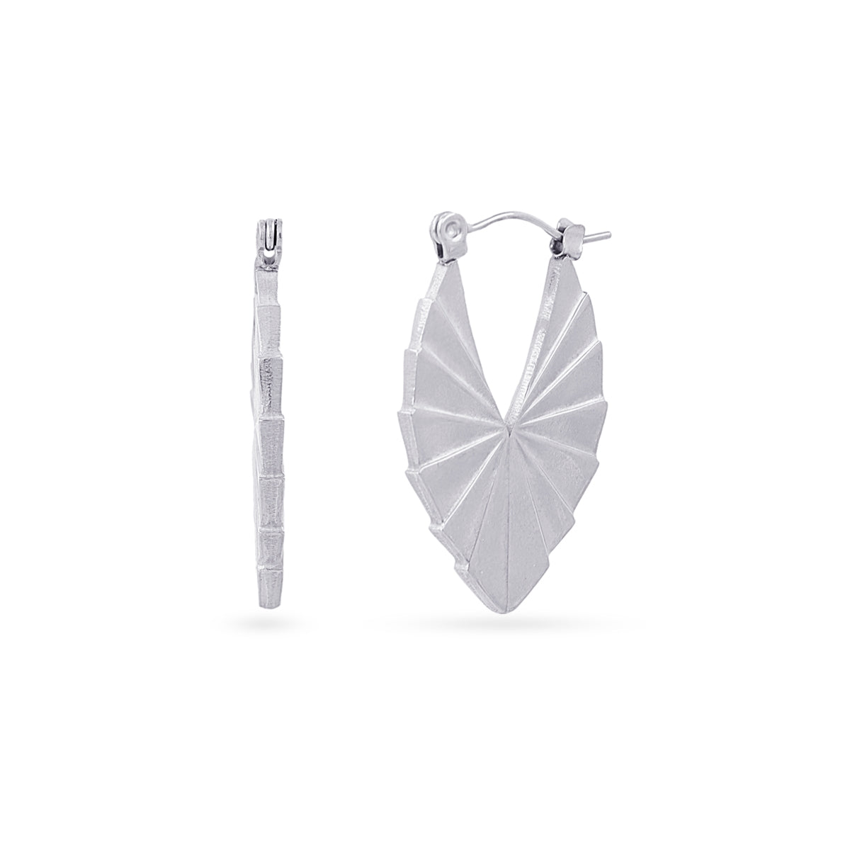 Aros Essentials Hoja en Plateado, bisutería de acero de la colección Essentials — Tiendas Via Vai Estepona
