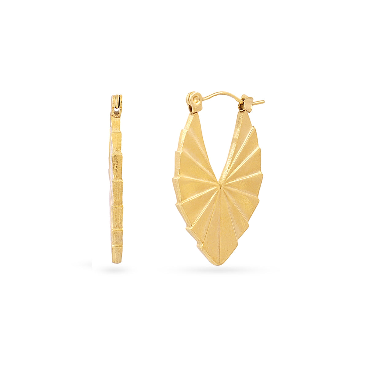 Aros Essentials Hoja en Dorado, bisutería de acero de la colección Essentials — Tiendas Via Vai Estepona