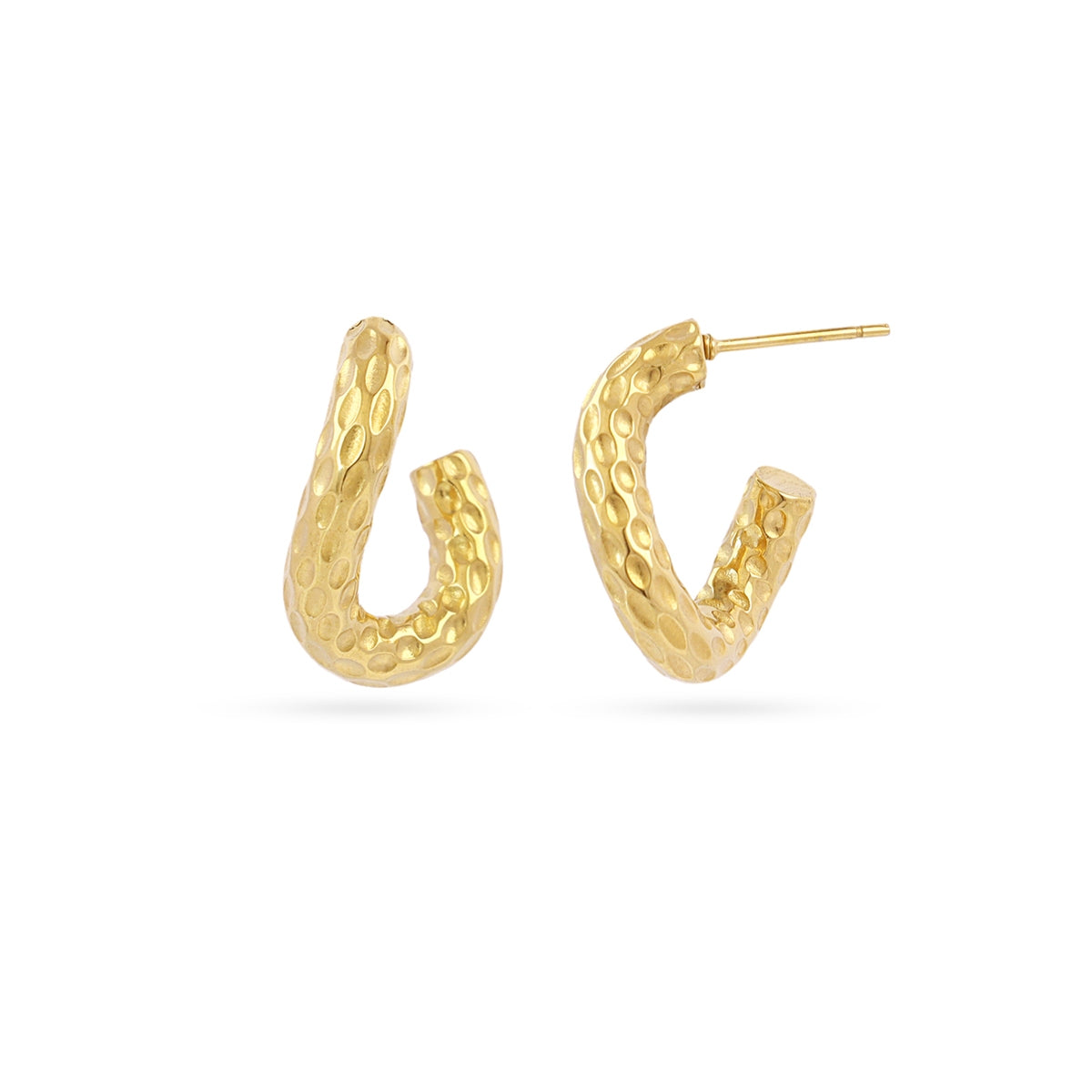 Aros Essentials Orgánico Martelé 20mm en Dorado, bisutería de acero de la colección Essentials — Tiendas Via Vai Estepona