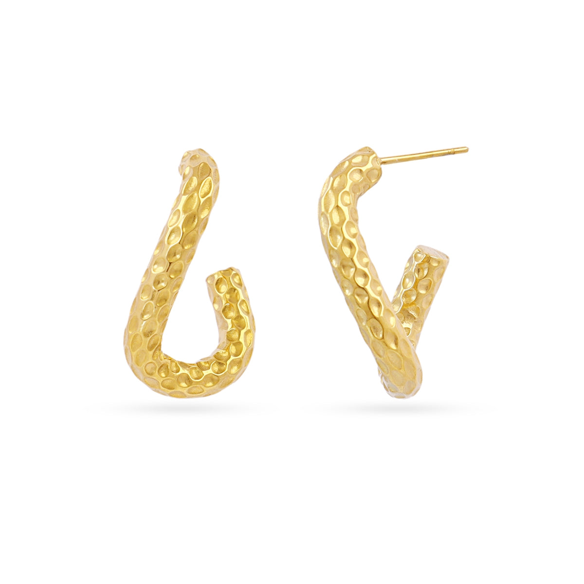Aros Essentials Orgánico Martelé 26mm en Dorado, bisutería de acero de la colección Essentials — Tiendas Via Vai Estepona