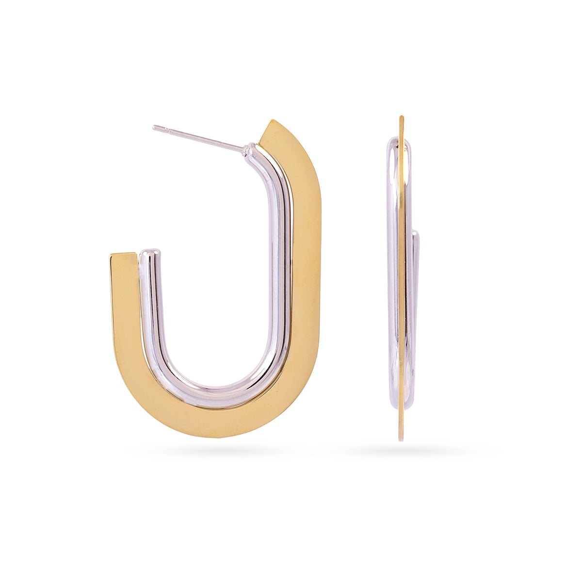 Aros Essentials Ovalado Combinado en Combinado metalizado, bisutería de acero de la colección Essentials — Tiendas Via Vai Estepona