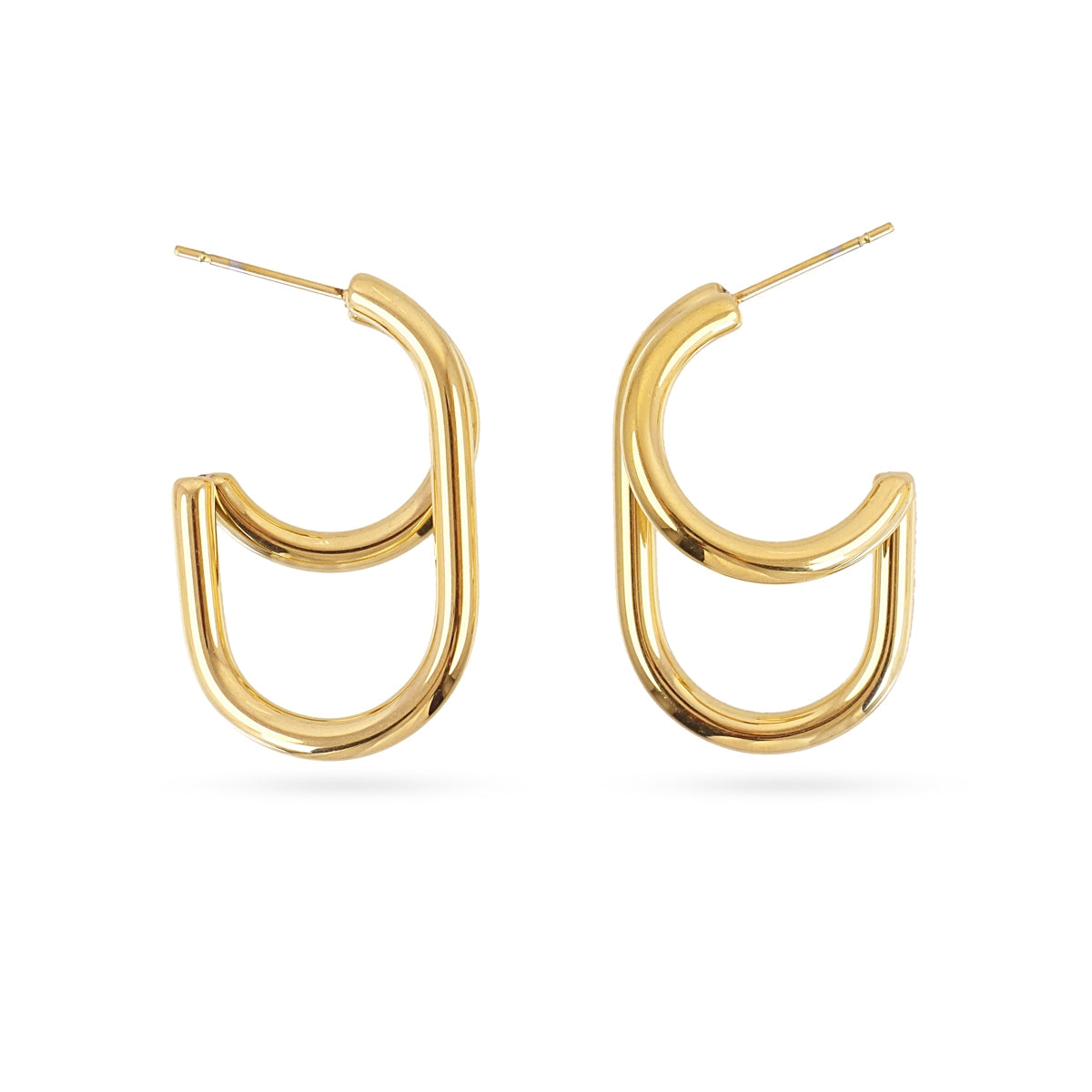 Aros Essentials Ovalado en Dorado, bisutería de acero de la colección Essentials — Tiendas Via Vai Estepona