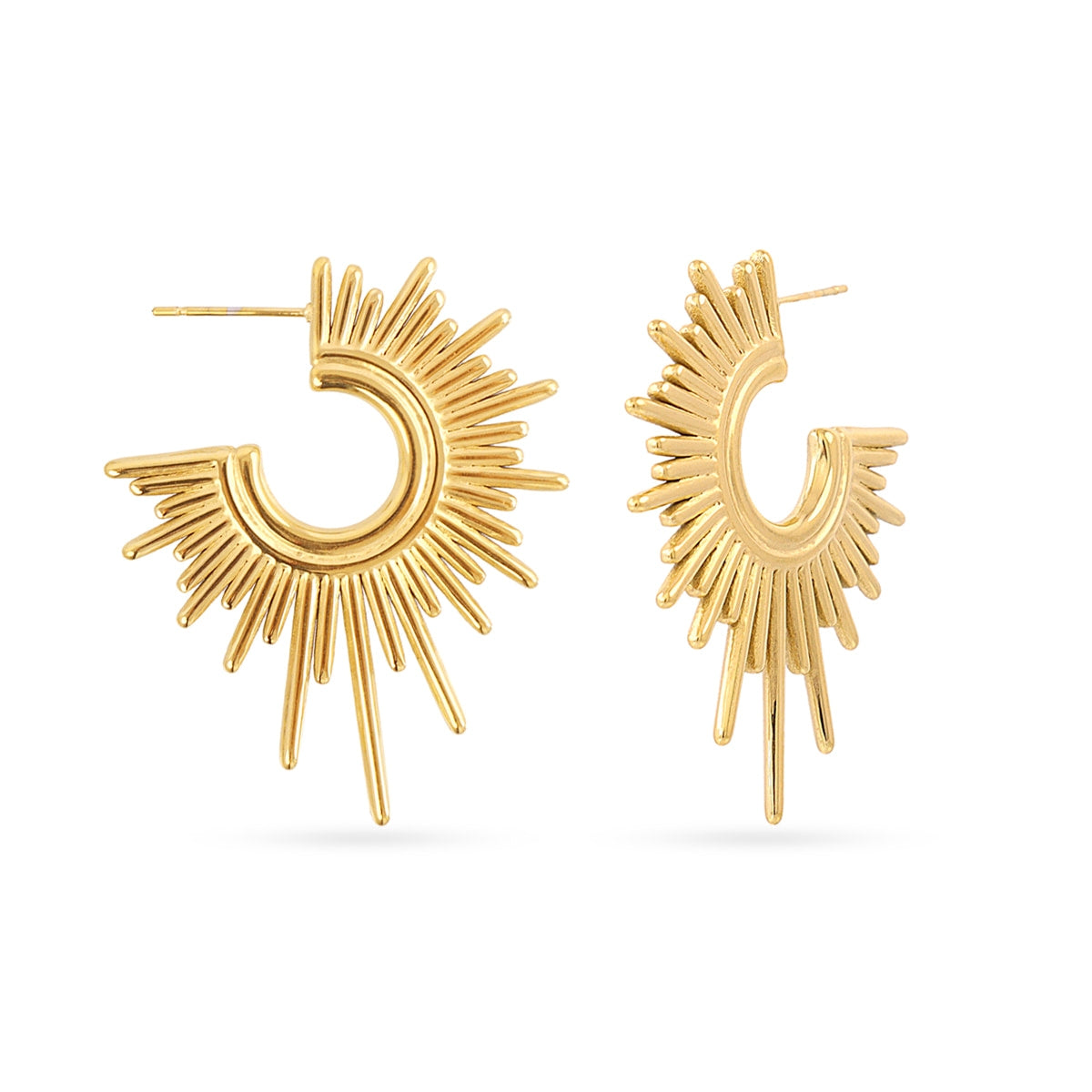 Aros Essentials Sol en Dorado, bisutería de acero de la colección Essentials — Tiendas Via Vai Estepona
