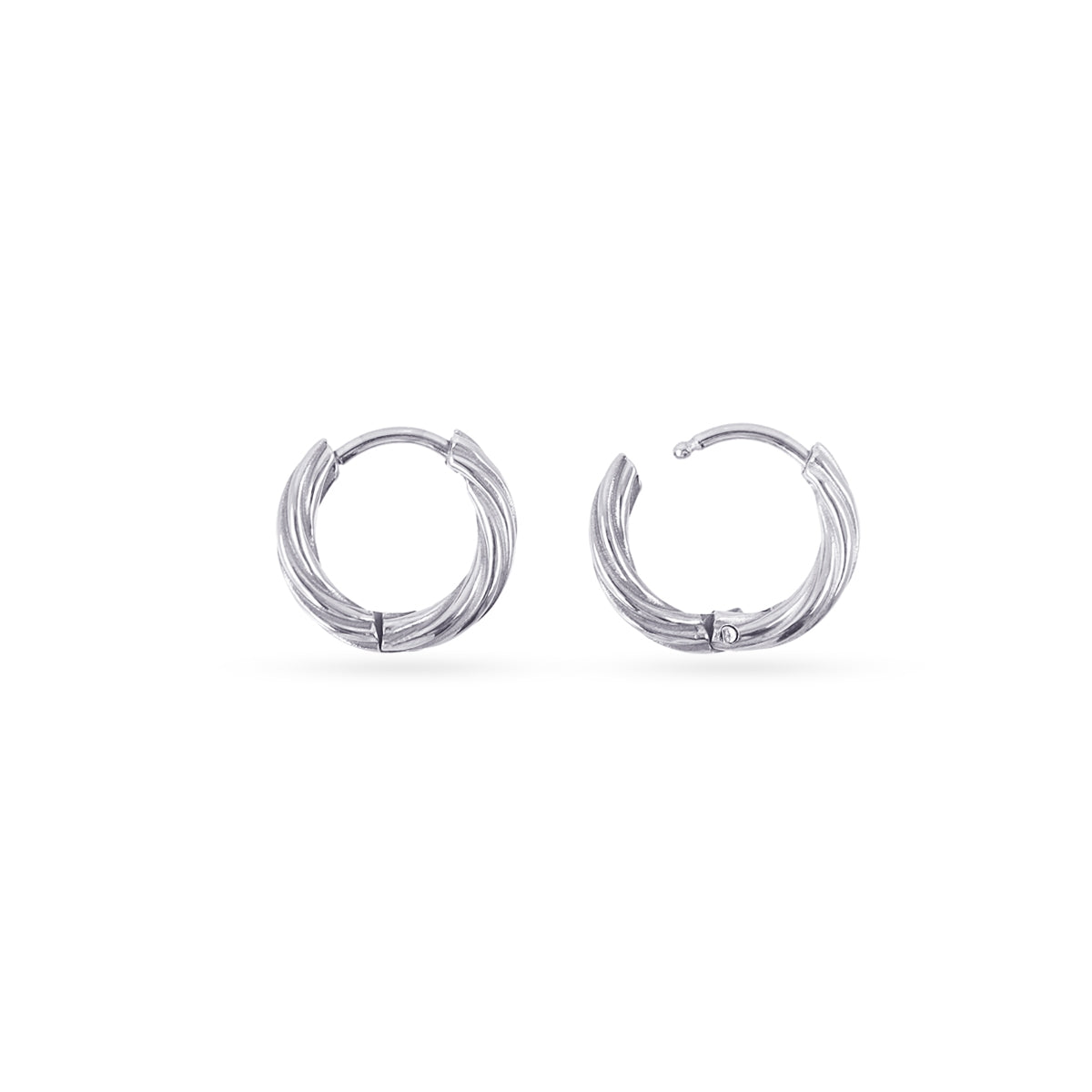 Aros Essentials Trenzado 16 Mm en Plateado, bisutería de acero de la colección Essentials — Tiendas Via Vai Estepona