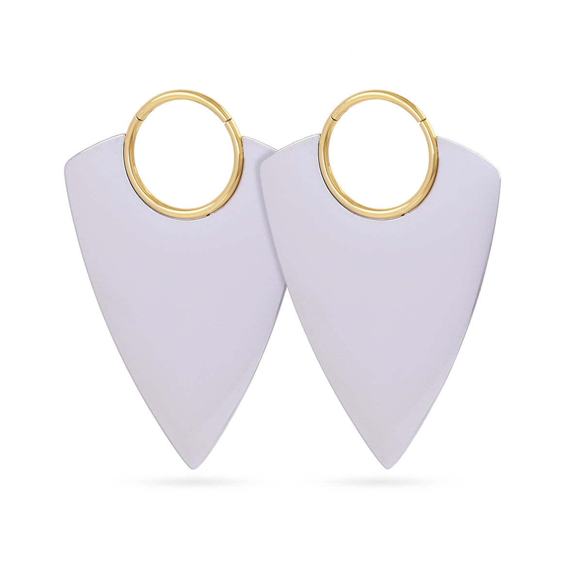 Aros Essentials Triangular Púa en Combinado metalizado, bisutería de acero de la colección Essentials — Tiendas Via Vai Estepona