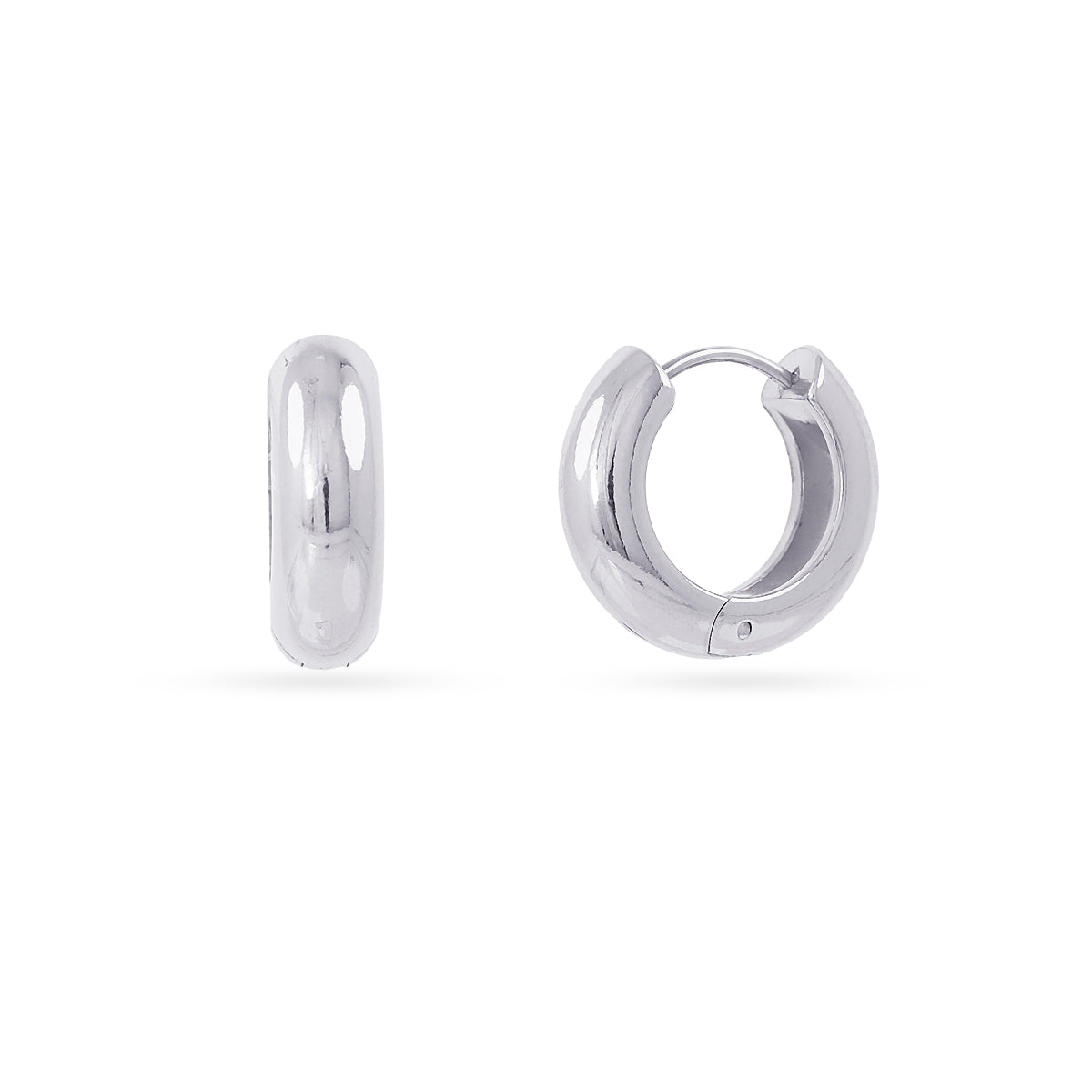 Aros Essentials Tubular Mate Medianos en Plateado, bisutería de acero de la colección Essentials — Tiendas Via Vai Estepona