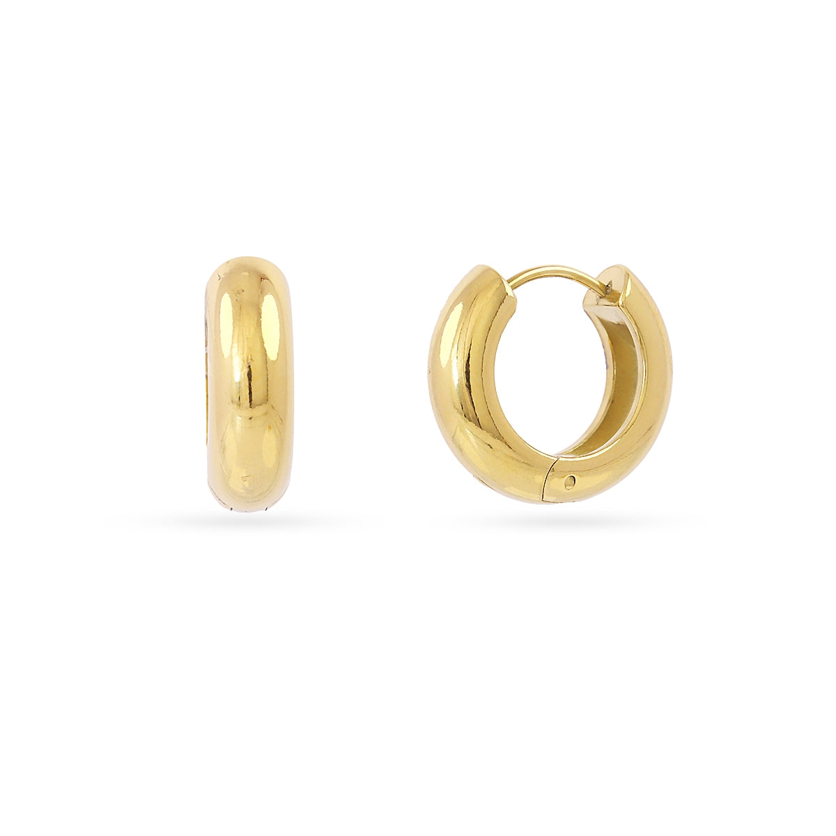 Aros Essentials Tubular Mate Medianos en Dorado, bisutería de acero de la colección Essentials — Tiendas Via Vai Estepona