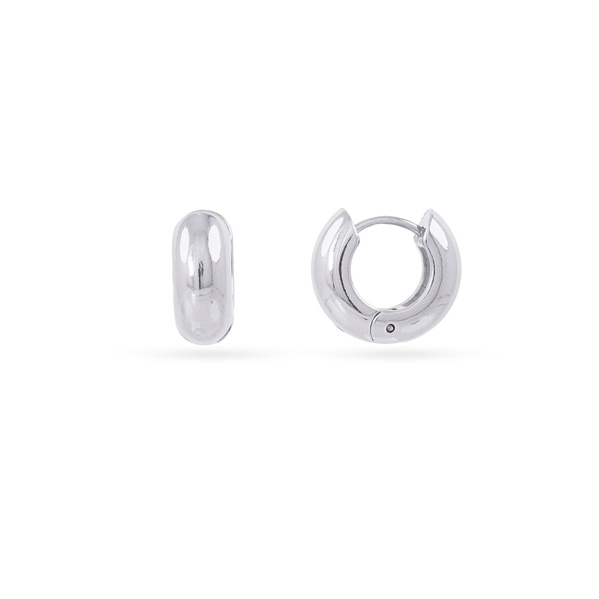 Aros Essentials Tubular Mate Pequeños en Plateado, bisutería de acero de la colección Essentials — Tiendas Via Vai Estepona