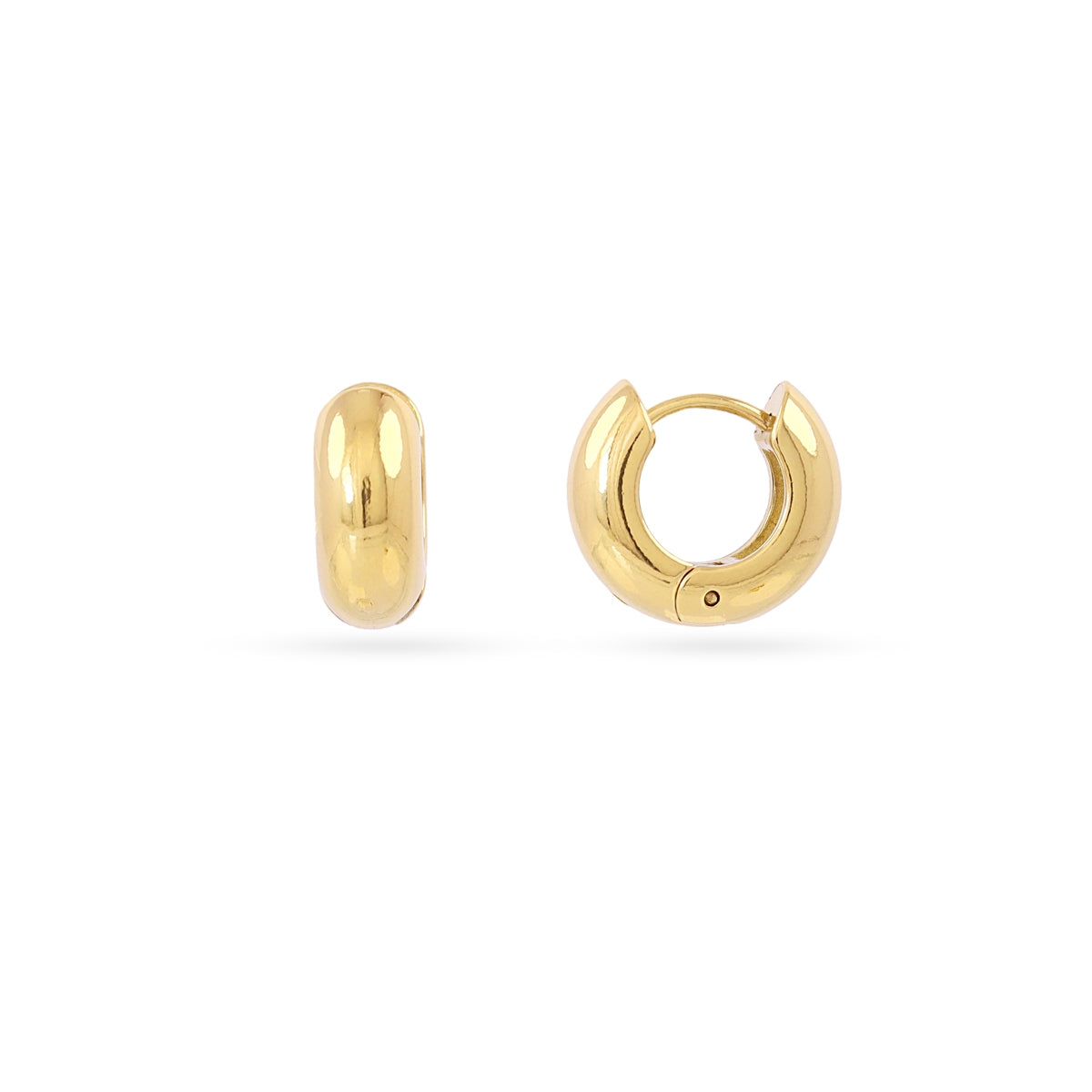 Aros Essentials Tubular Mate Pequeños en Dorado, bisutería de acero de la colección Essentials — Tiendas Via Vai Estepona