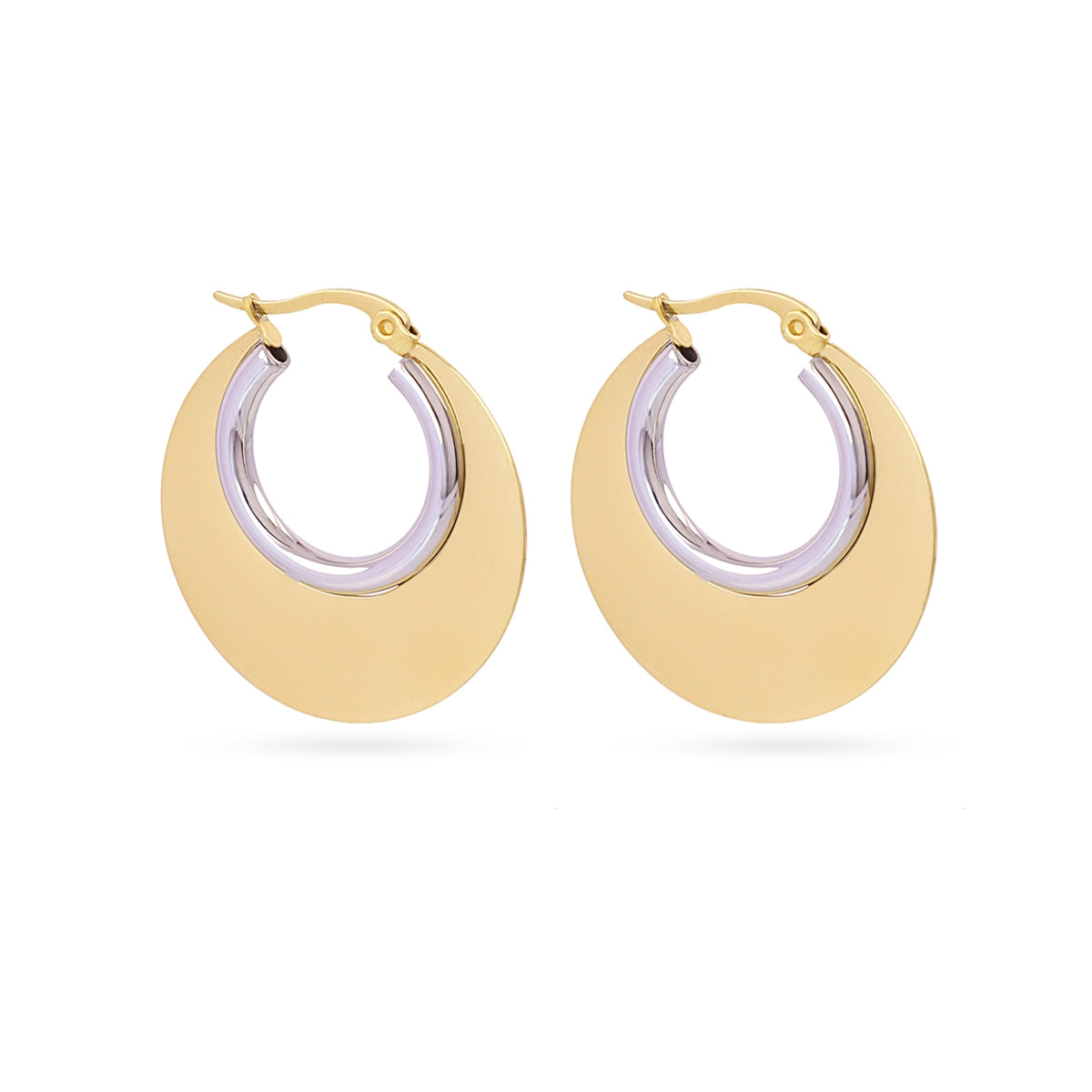 Aros Mini Essentials Medallón Combinado en Combinado metalizado, bisutería de acero de la colección Essentials — Tiendas Via Vai Estepona