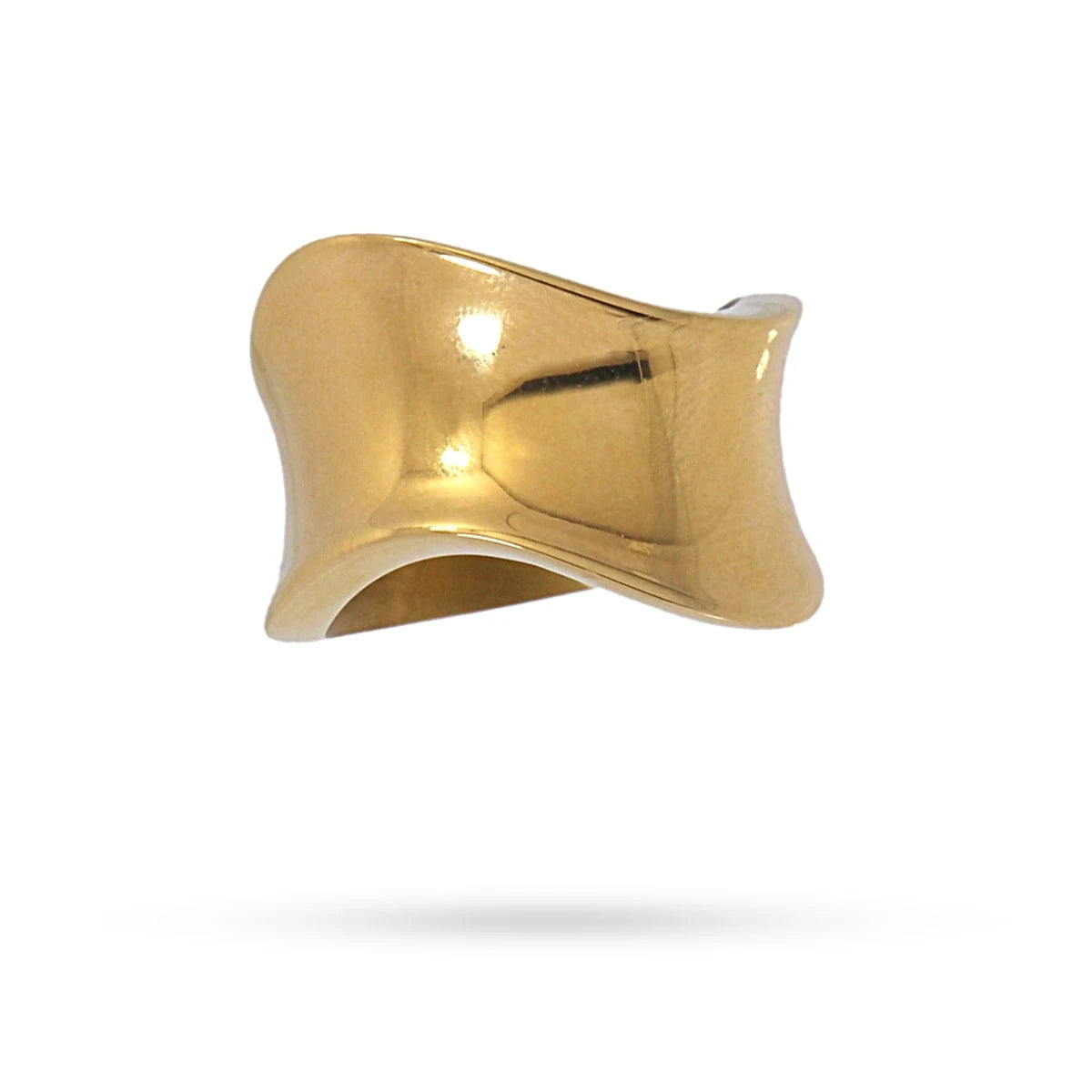 Anillo Onda Ancha Color Dorado Talla (14) Ban020