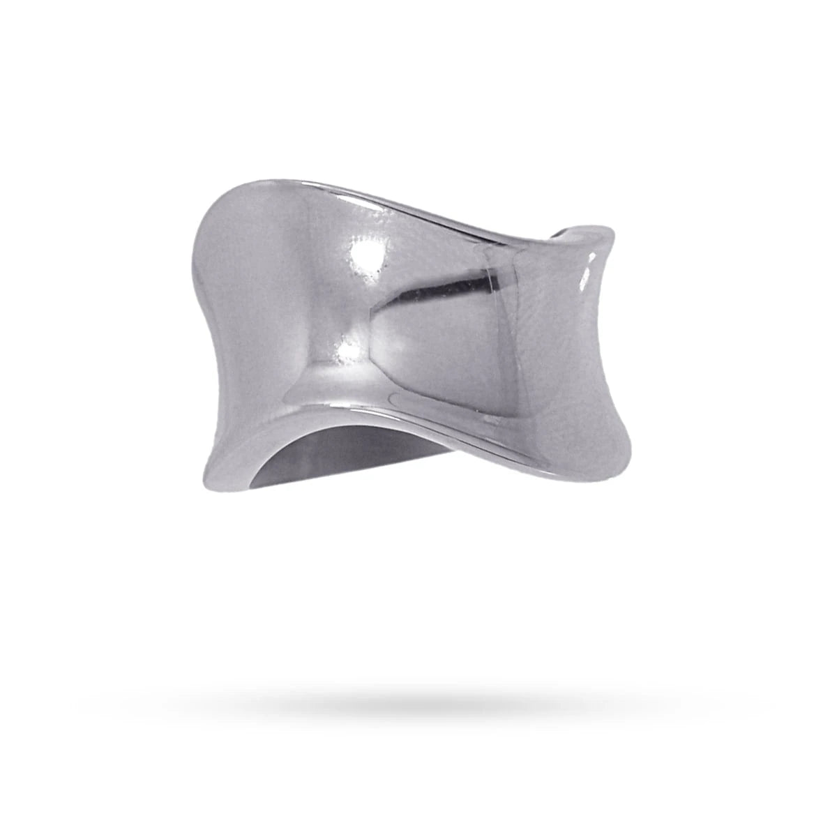 Anillo Onda Ancha Color Plata Talla (16) Ban020