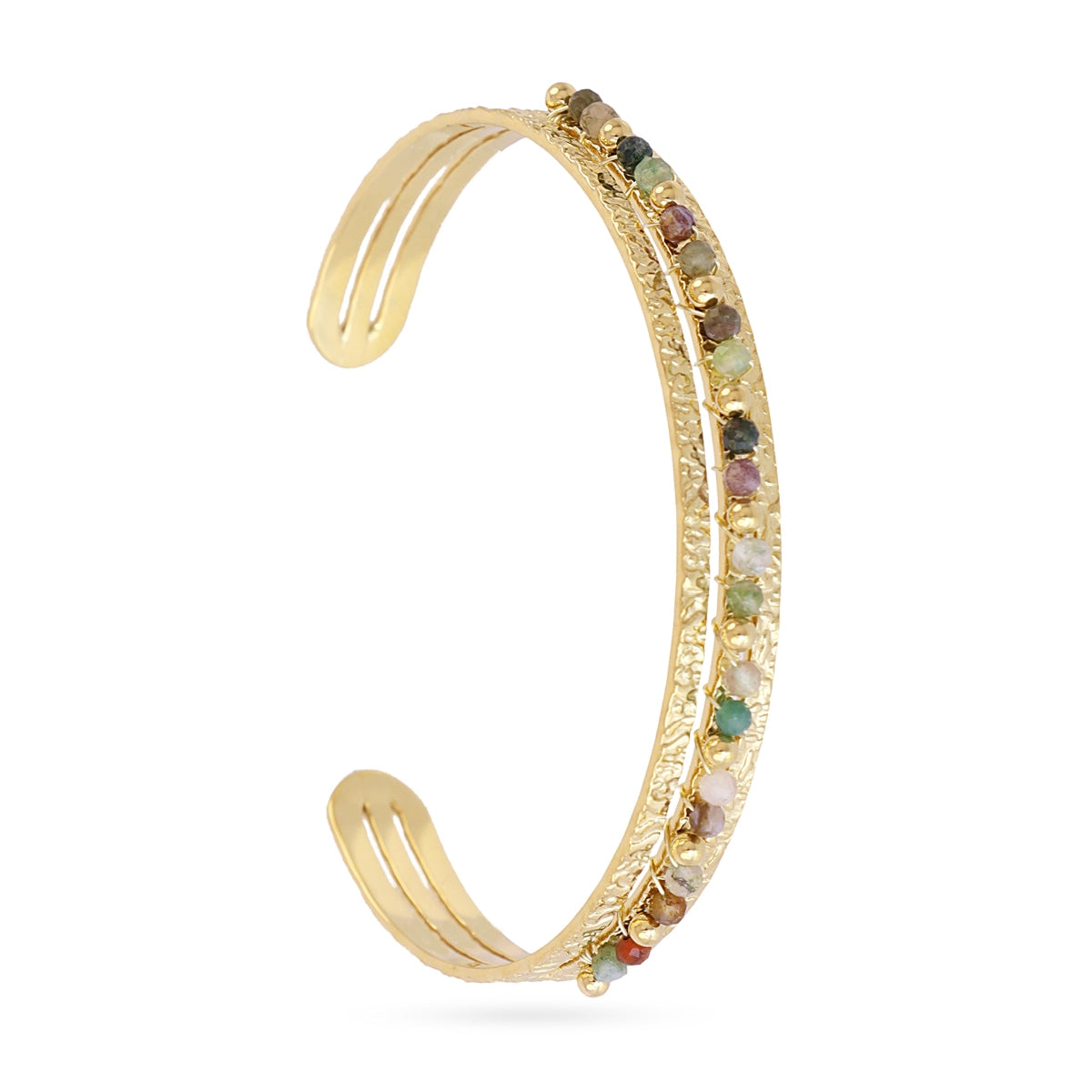 Brazalete Ajustable Spirit Verde en Verde, bisutería de acero de la colección Sand Dust — Tiendas Via Vai Estepona