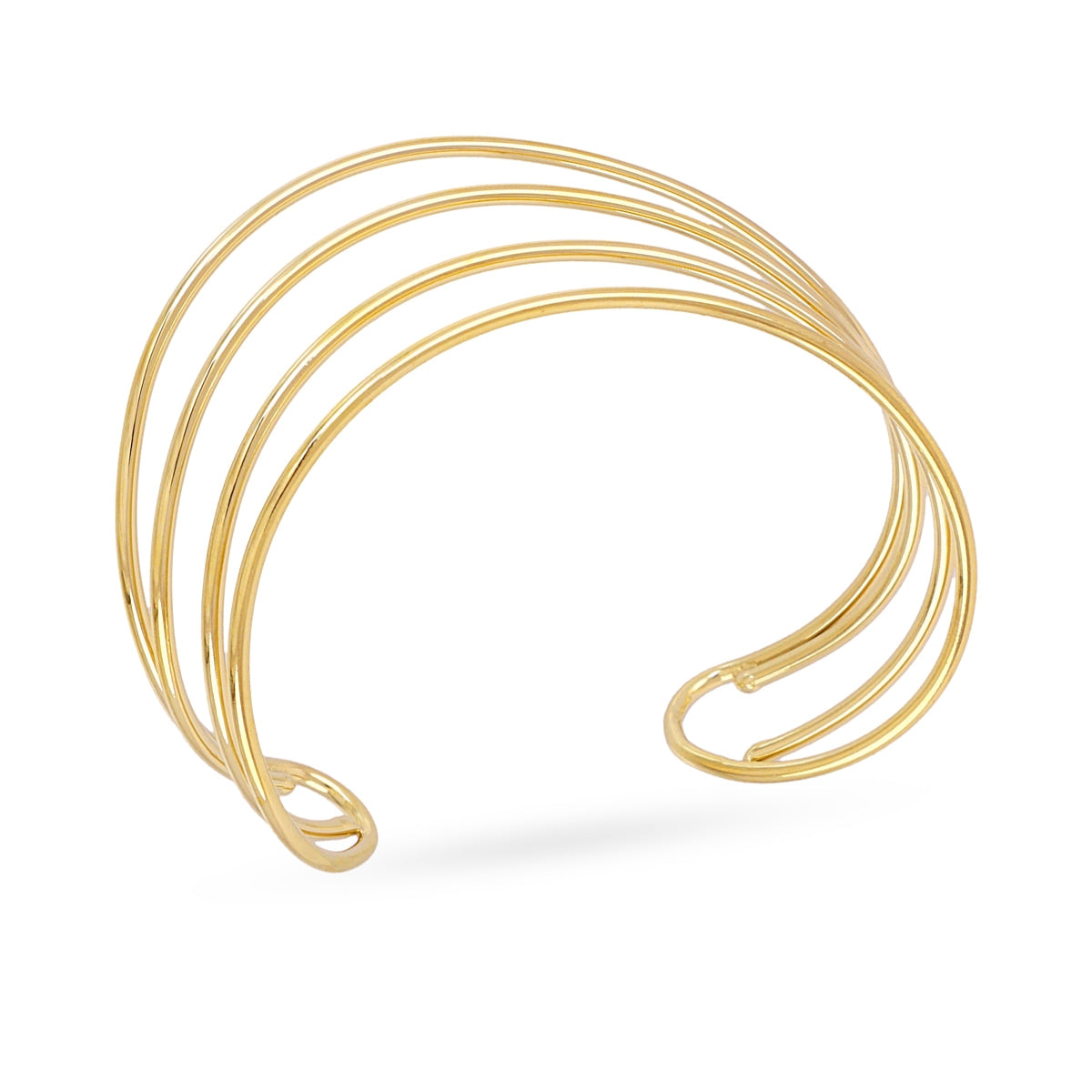 Brazalete Essentials Líneas Curvas en Dorado, bisutería de acero de la colección Essentials — Tiendas Via Vai Estepona