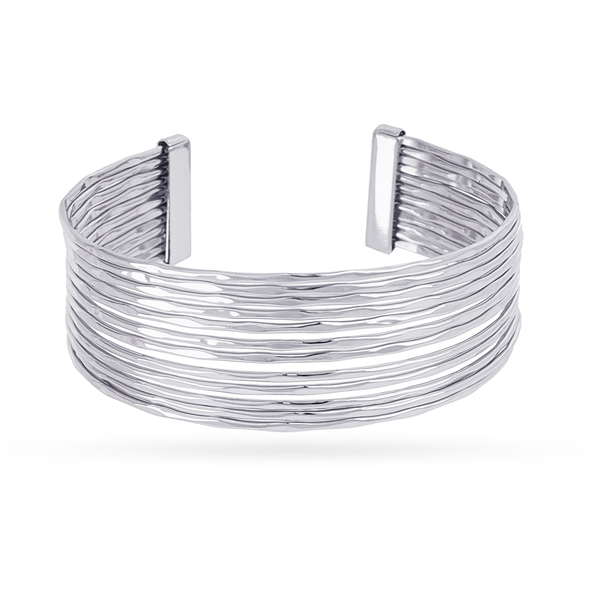 Brazalete Essentials Multihilo Texturizado en Plateado, bisutería de acero de la colección Essentials — Tiendas Via Vai Estepona
