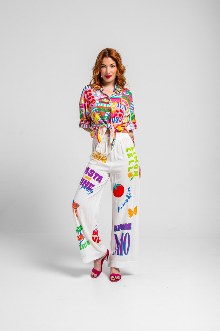 Camisa safari de estampado collage italiano - Dolce Far Niente Lolina - Imagen 2