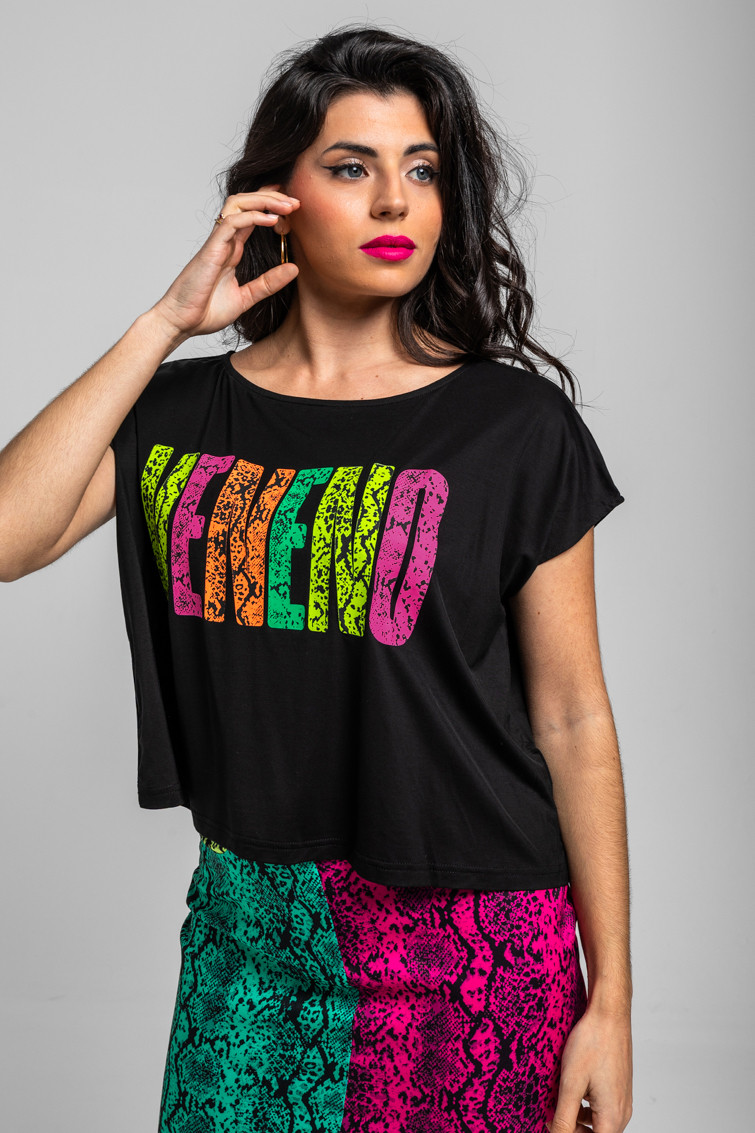 Camiseta sin mangas negra y texto - Veneno Lolina