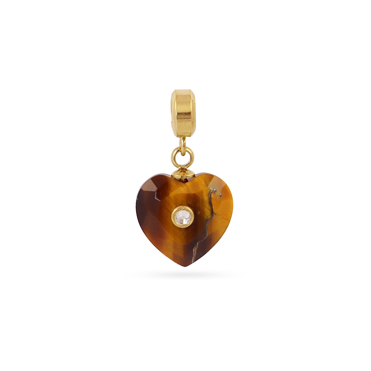 Charm Corazón Piedra Circonita en Café, bisutería de acero de la colección Charms — Tiendas Via Vai Estepona
