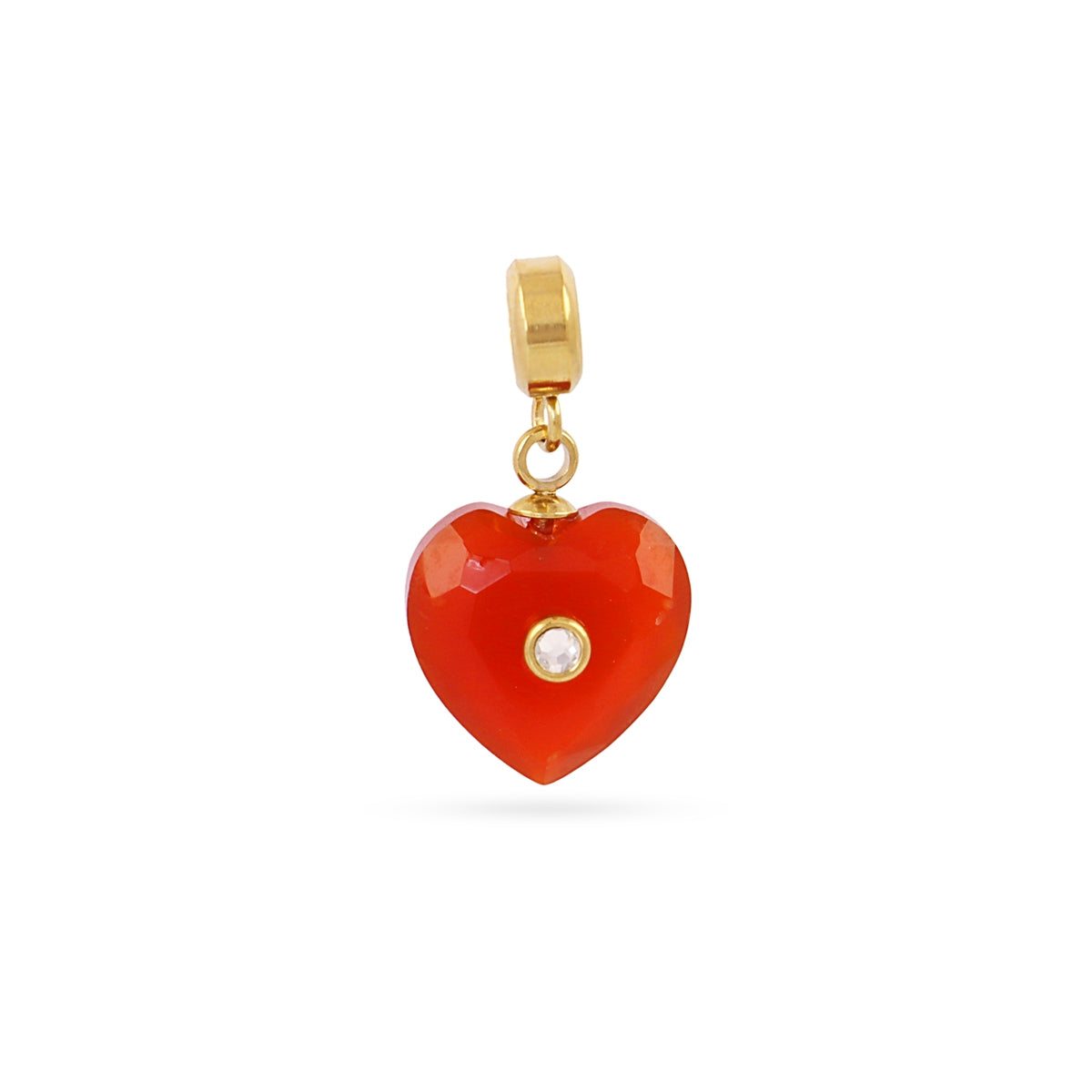 Charm Corazón Piedra Circonita en Rojo, bisutería de acero de la colección Charms — Tiendas Via Vai Estepona
