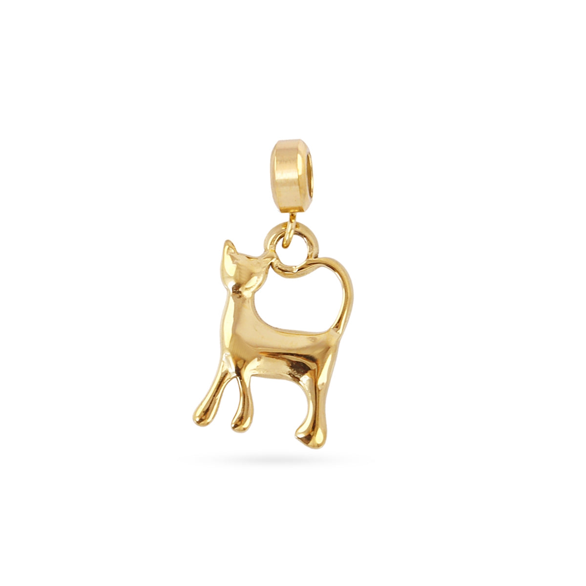 Charm Gatito en Dorado, bisutería de acero de la colección Charms — Tiendas Via Vai Estepona