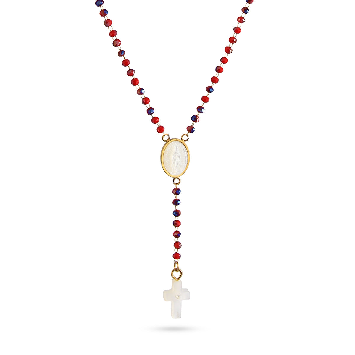 Collar Agnus en Rojo, bisutería de acero de la colección Astros — Tiendas Via Vai Estepona
