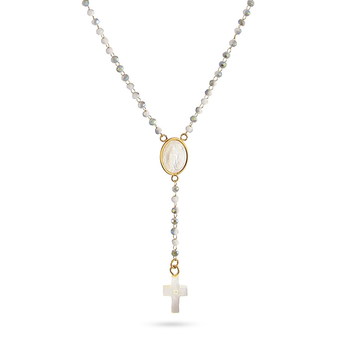 Collar Agnus en Blanco, bisutería de acero de la colección Astros — Tiendas Via Vai Estepona