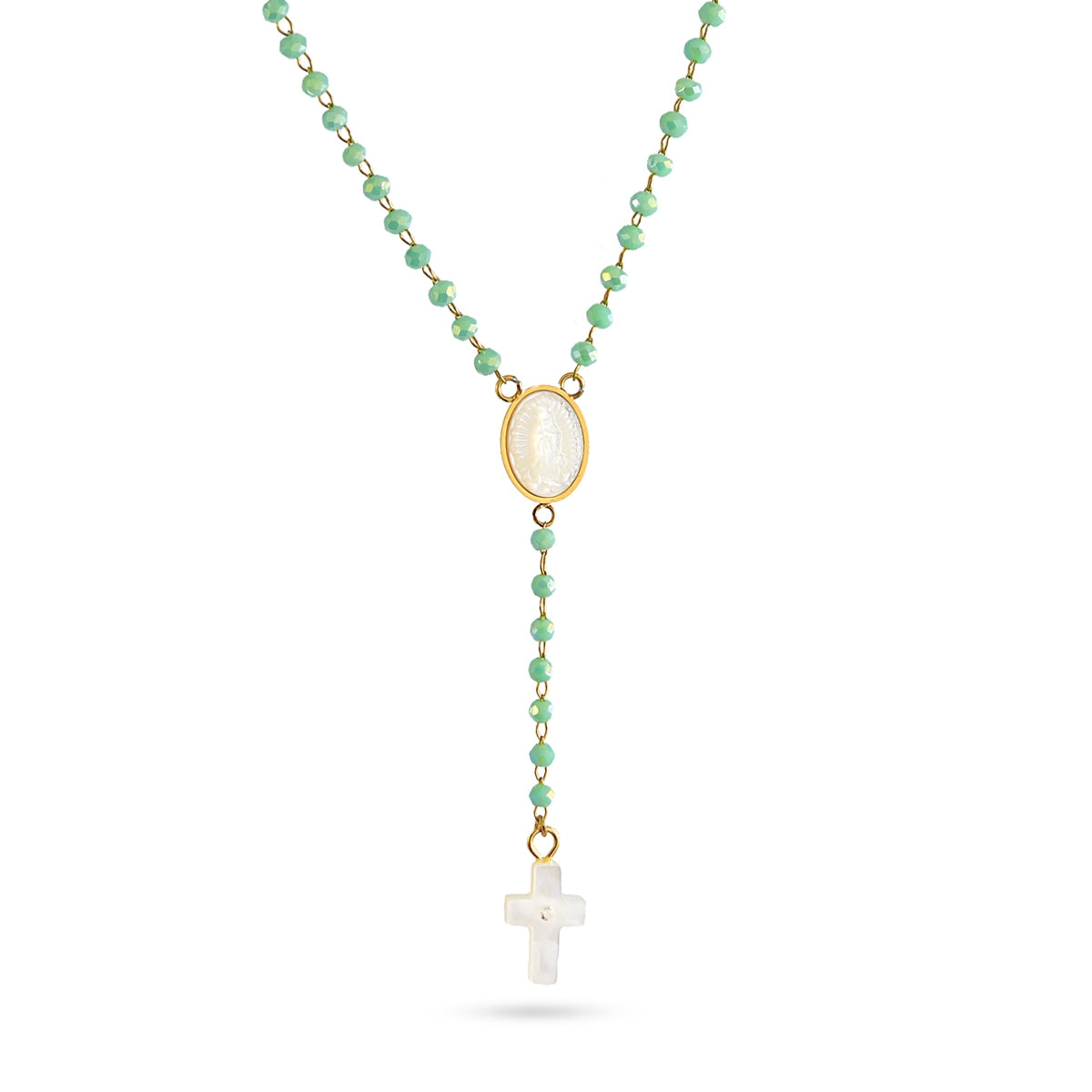 Collar Agnus en Verde, bisutería de acero de la colección Astros — Tiendas Via Vai Estepona
