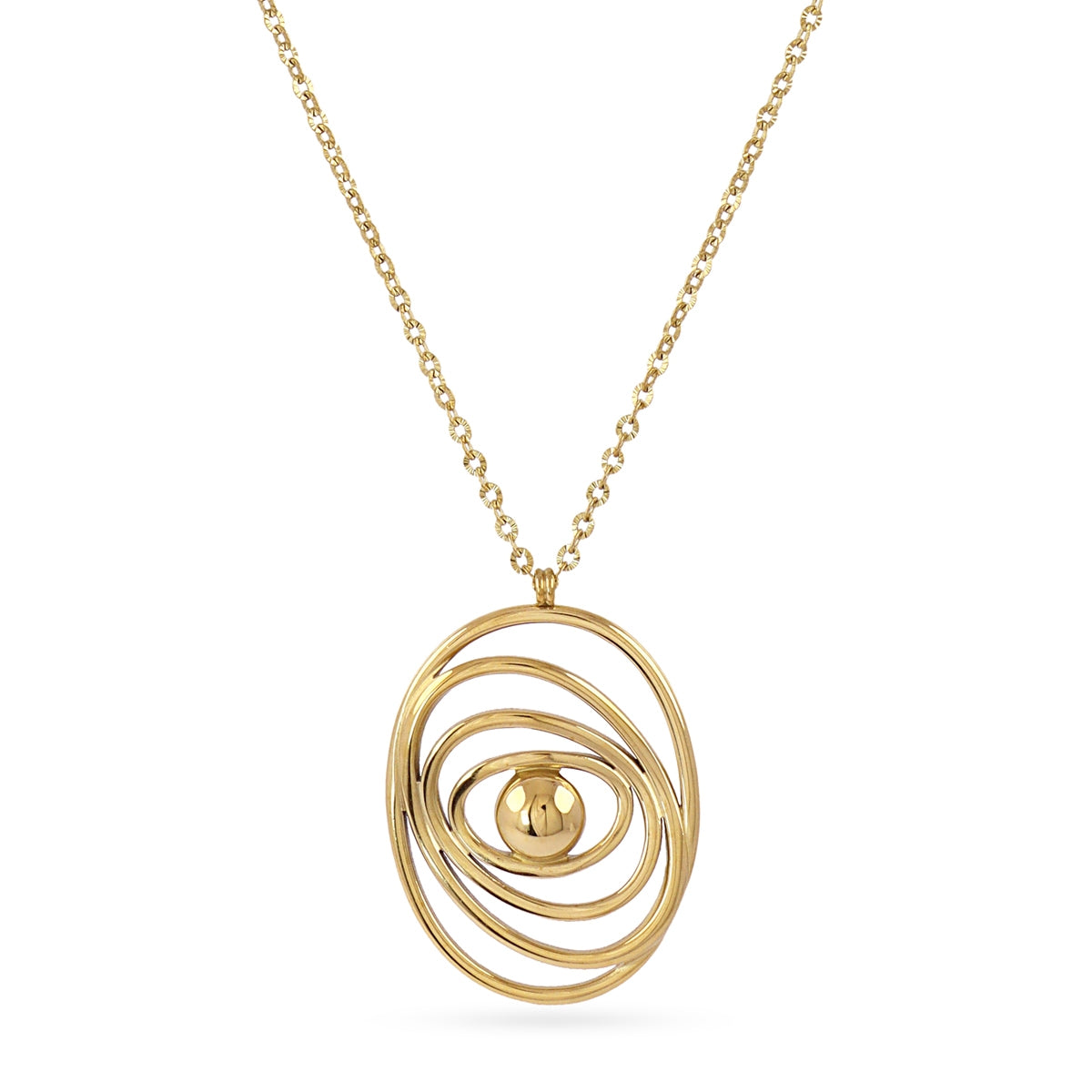 Collar con Detalle de Ojo Geométrico en Dorado, bisutería de acero de la colección Essentials — Tiendas Via Vai Estepona